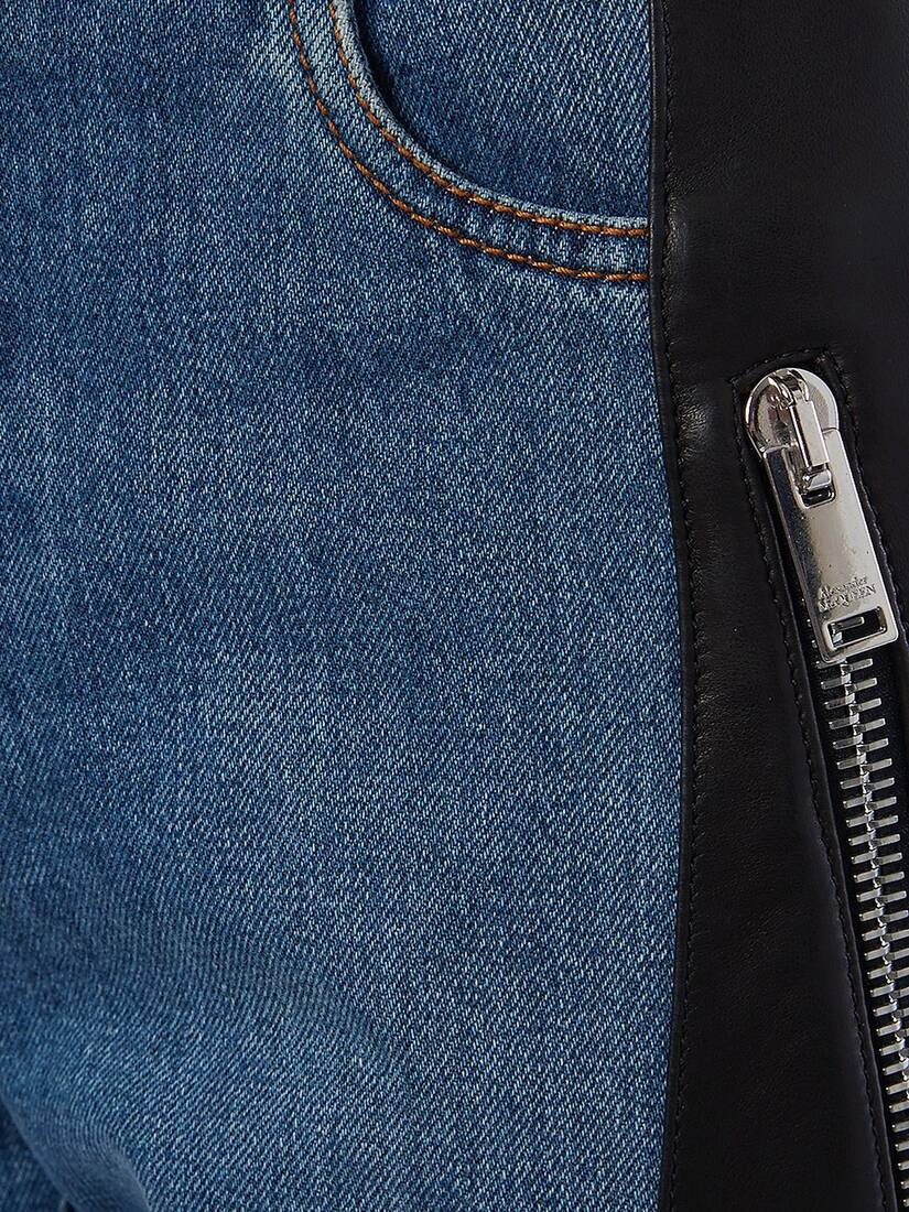 Hybrid Leather Panel Trouser in Black/blue - 5