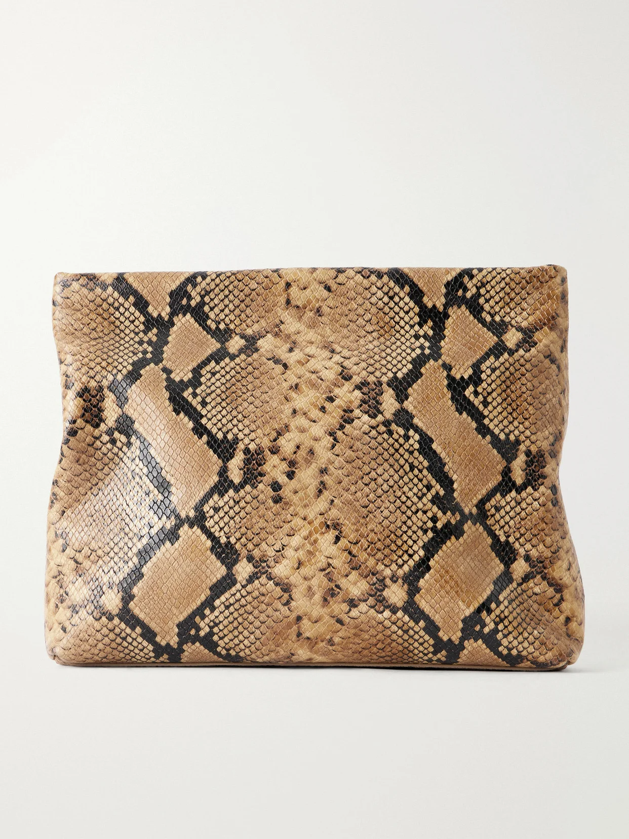 Jerry Snake-effect Leather Clutch - 1
