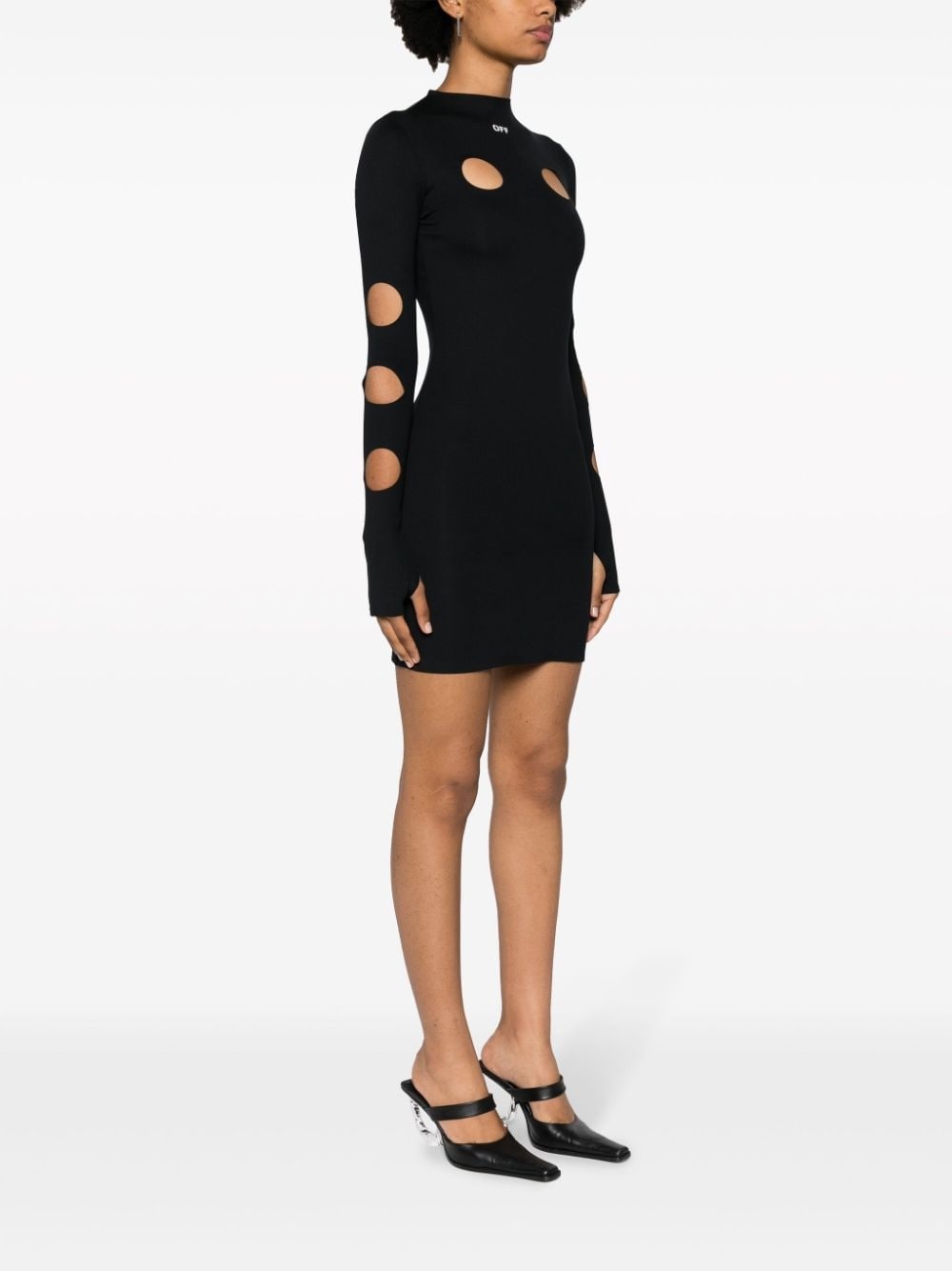 cut-out long-sleeve minidress - 3