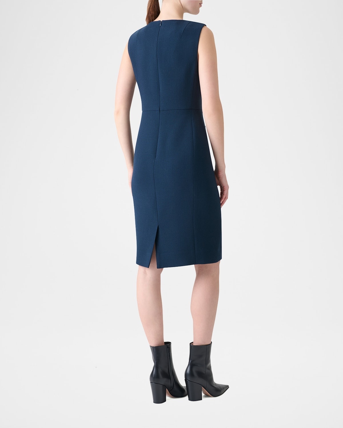 Double-Face Wool Crepe Sheath Dress - 3