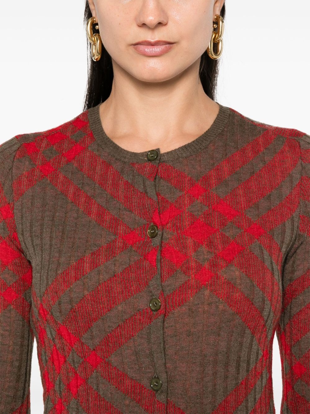 checked cardigan - 5