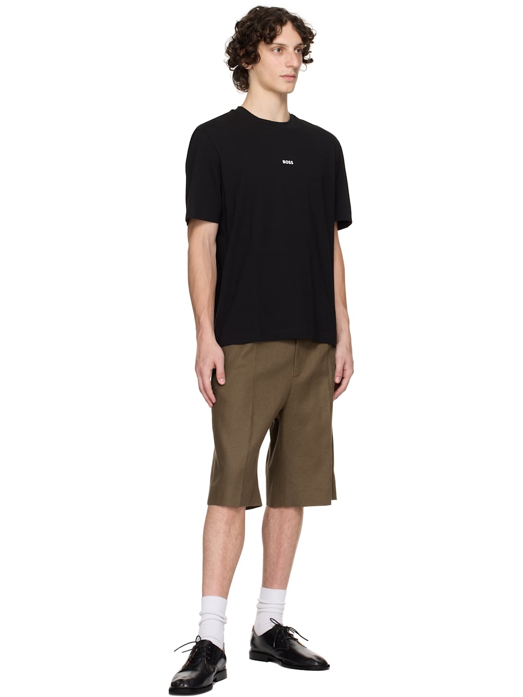 Black Relaxed-Fit Logo Print T-shirt - 4