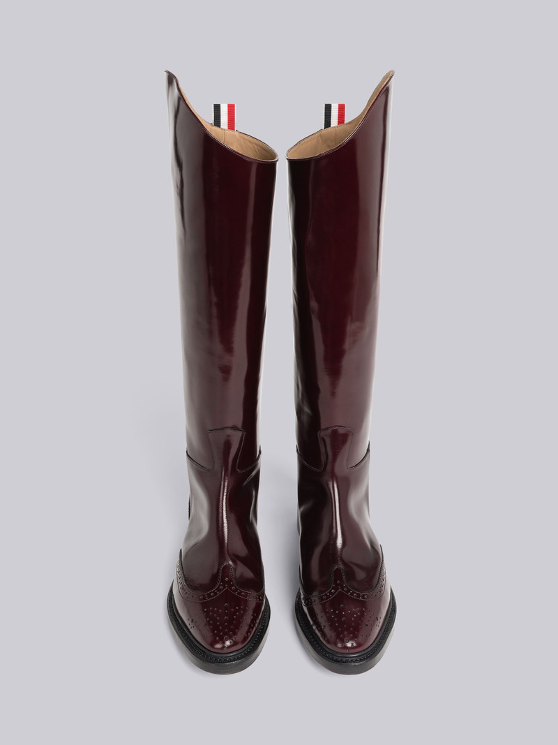 Vitello Calf Leather Wingtip Equestrian Boot 4