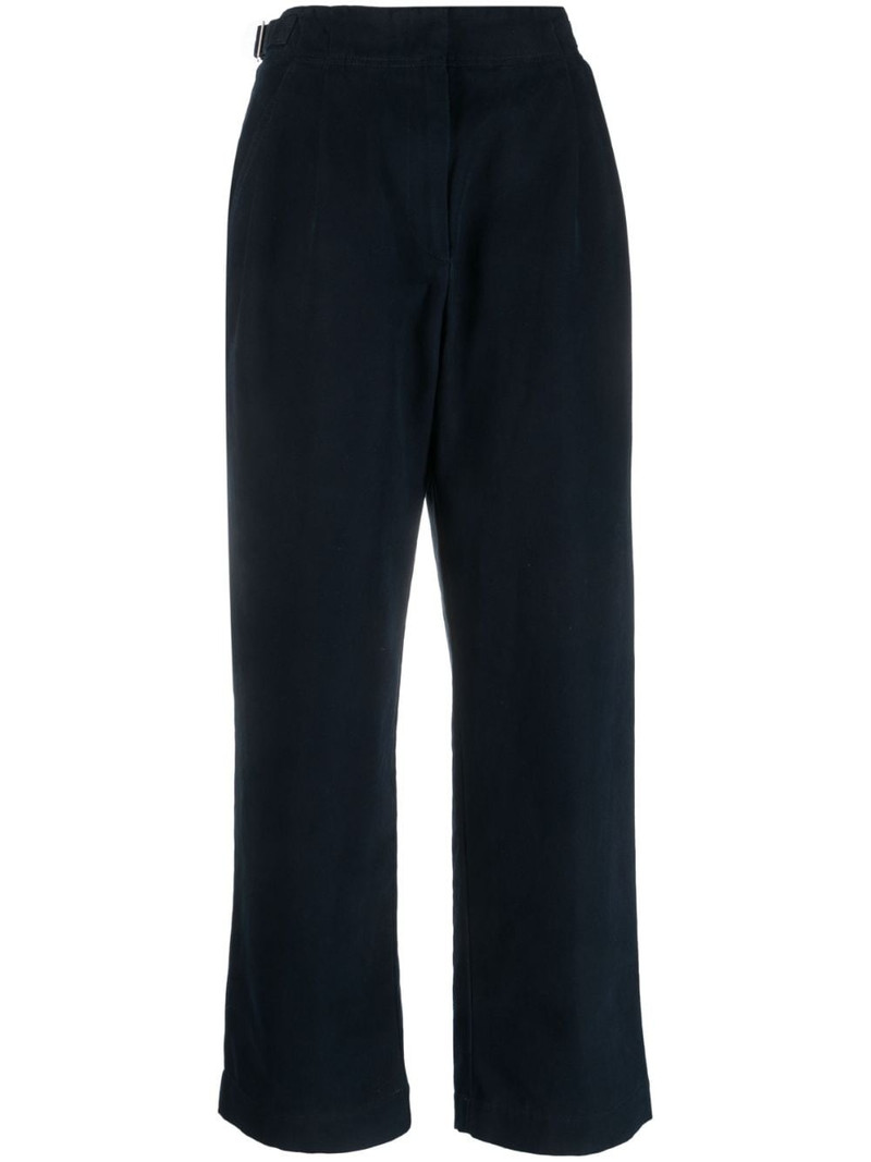 pleat-detail wide-leg cotton trousers 1