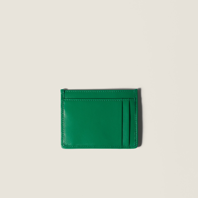 Miu Miu Matelassé nappa leather card holder outlook