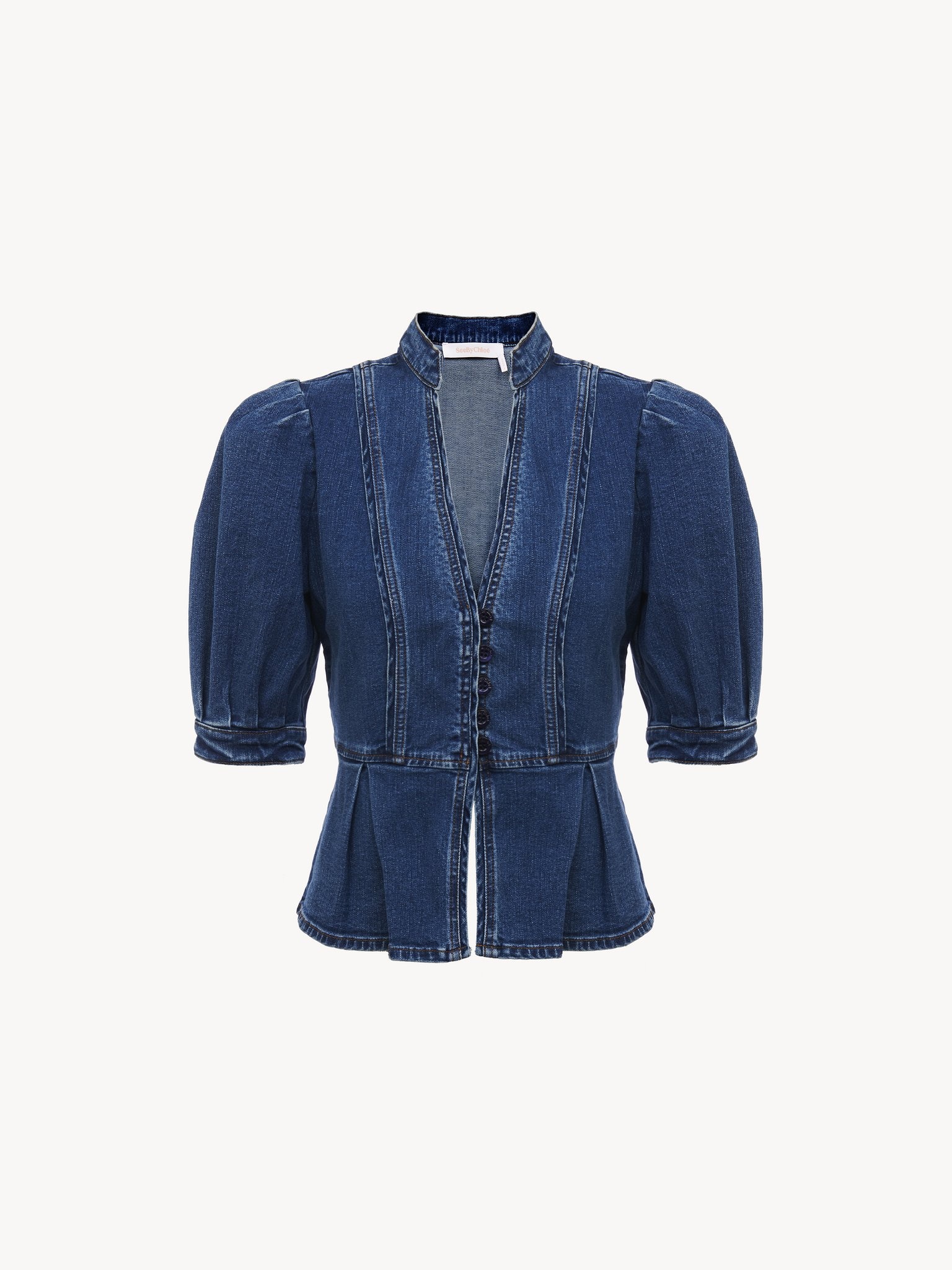 DENIM PEPLUM JACKET - 4