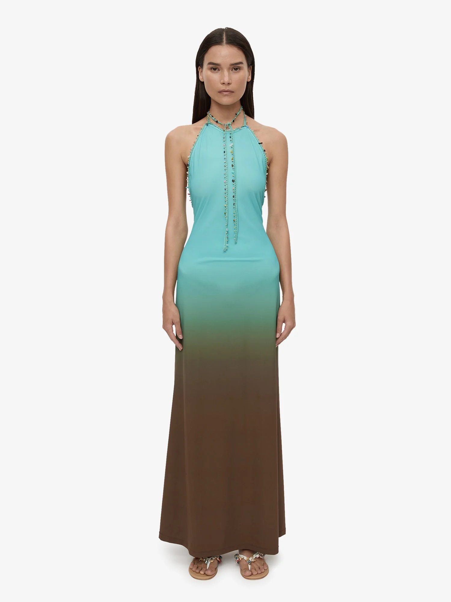 Beach Quartz Halter Ombre Dress - 1