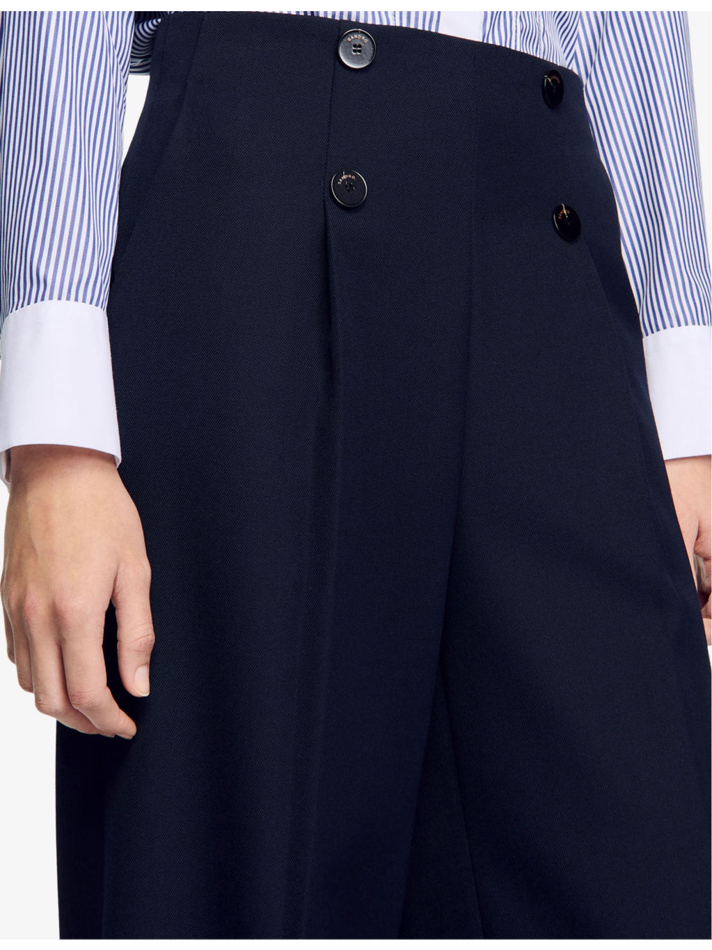 Wide-Leg High-Rise Wool-Blend Suit Trousers - 5