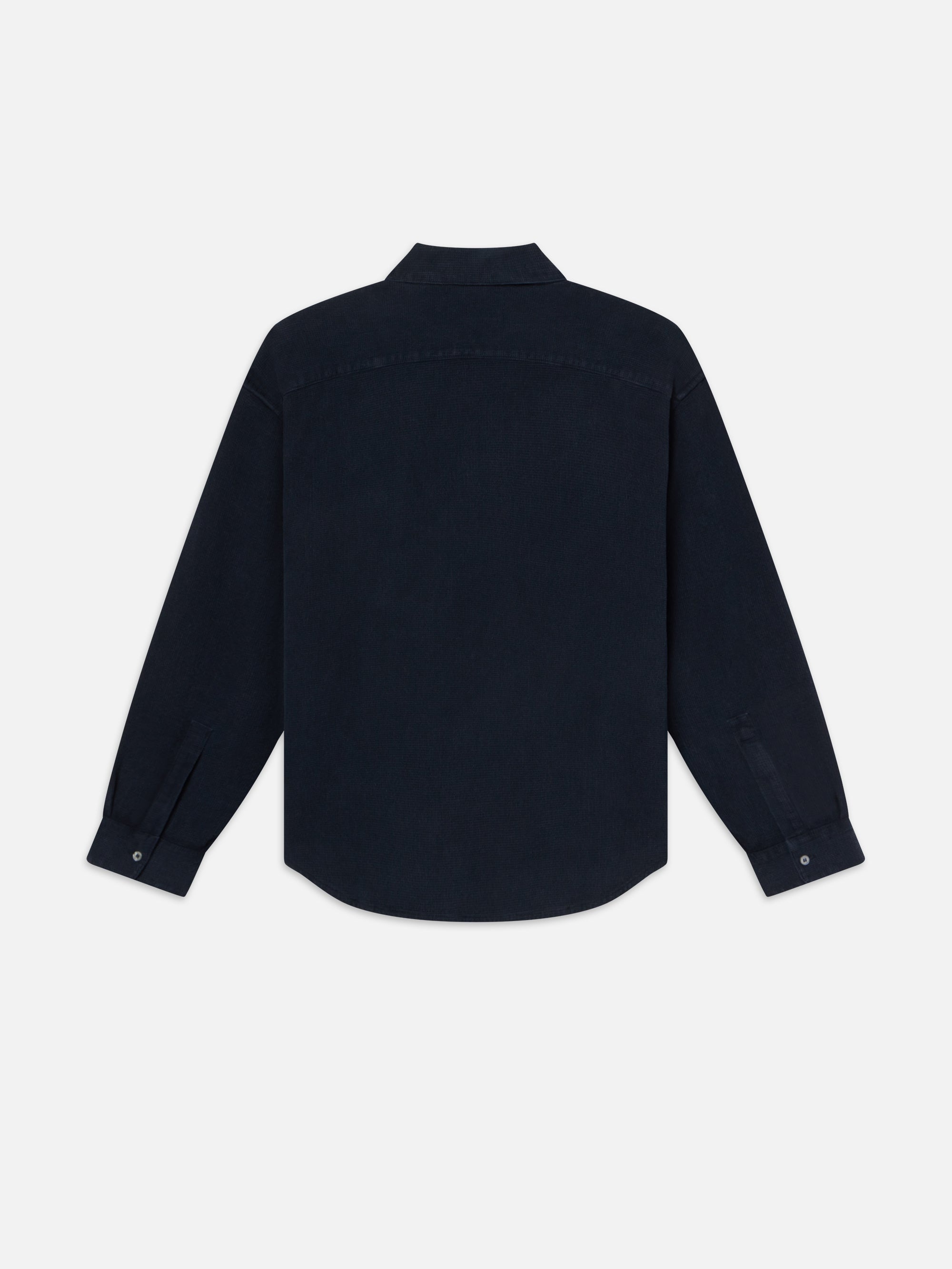 Waffle Textured Shirt in Dark Navy - 3