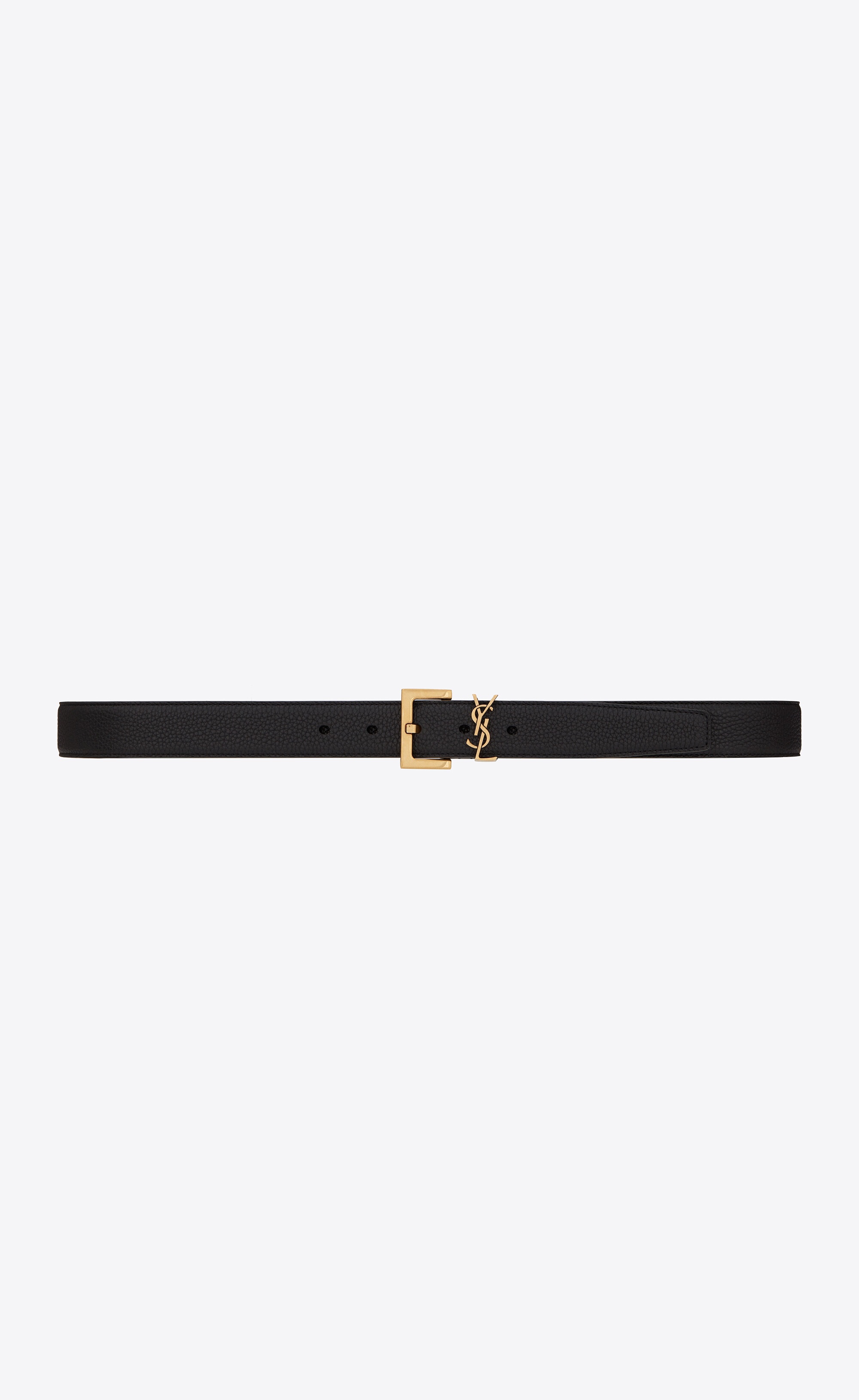 CASSANDRE THIN belt with square buckle in CROCODILE-EMBOSSED