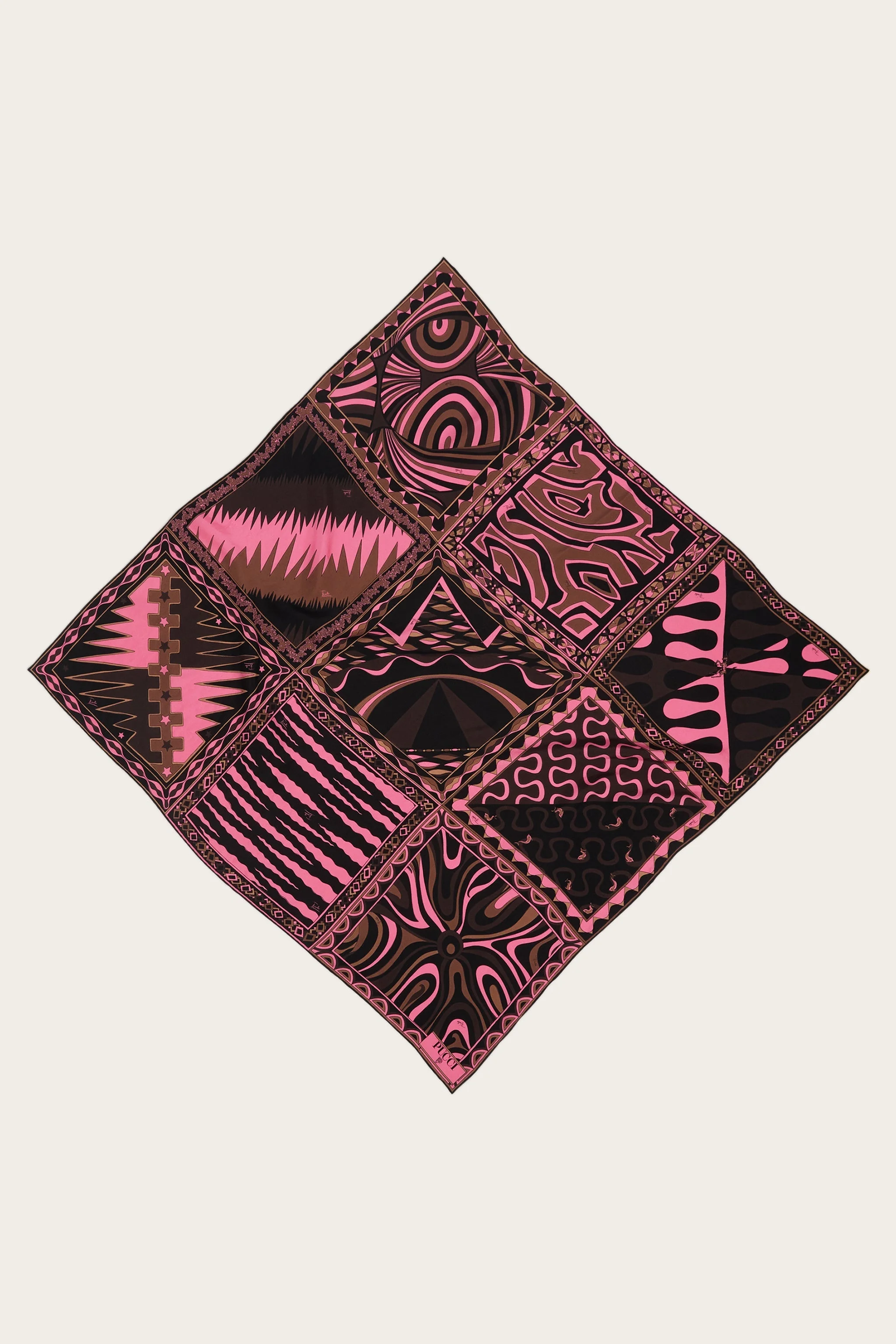 MIXED PRINT SILK SCARF - 1