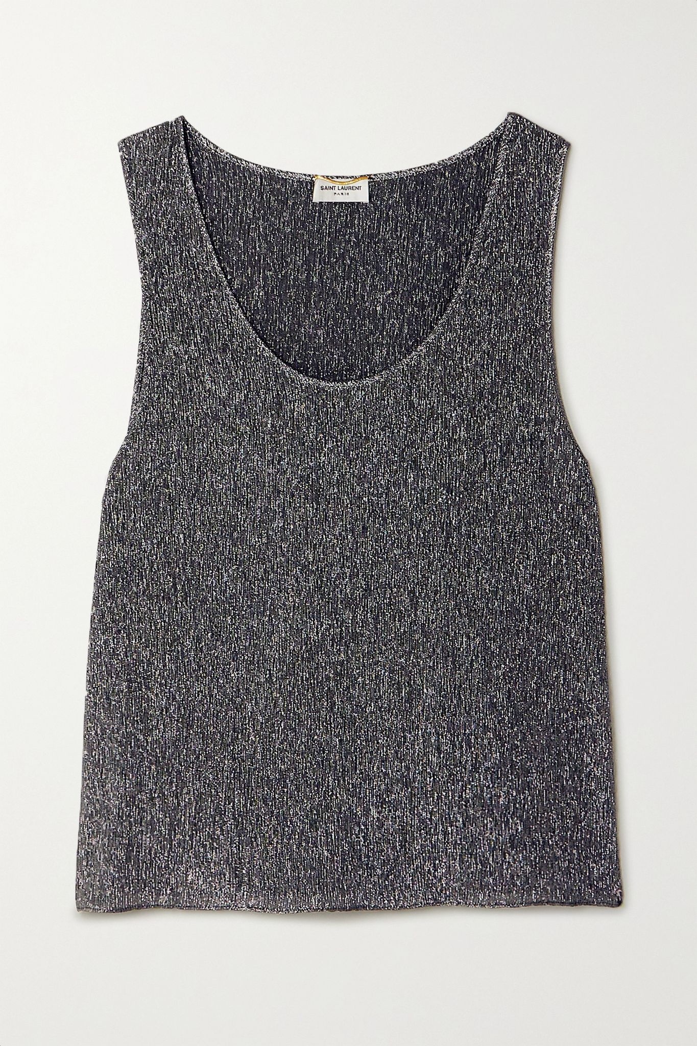 Metallic silk-blend tank - 1