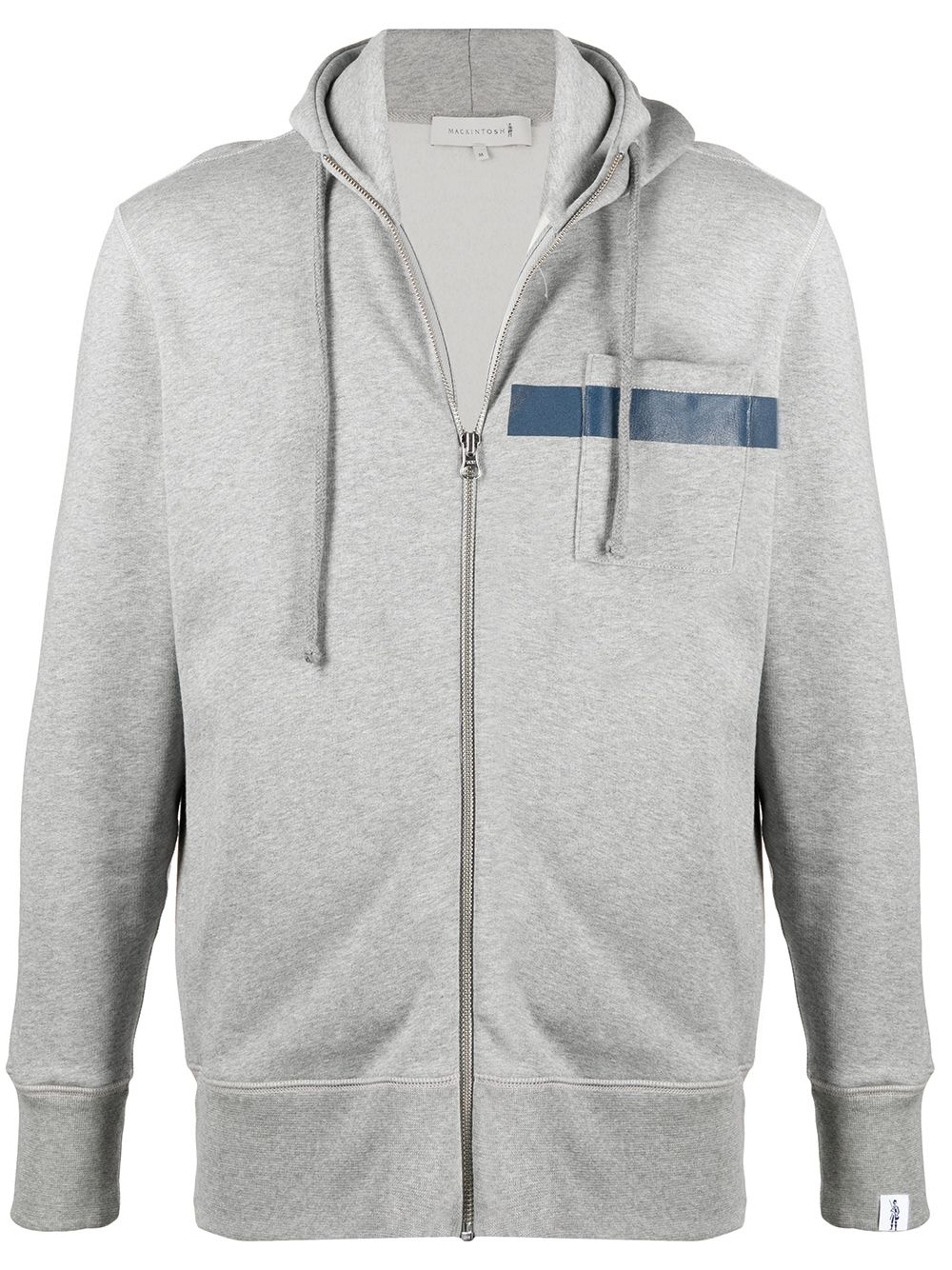 horizontal-stripe zip-up hoodie - 1