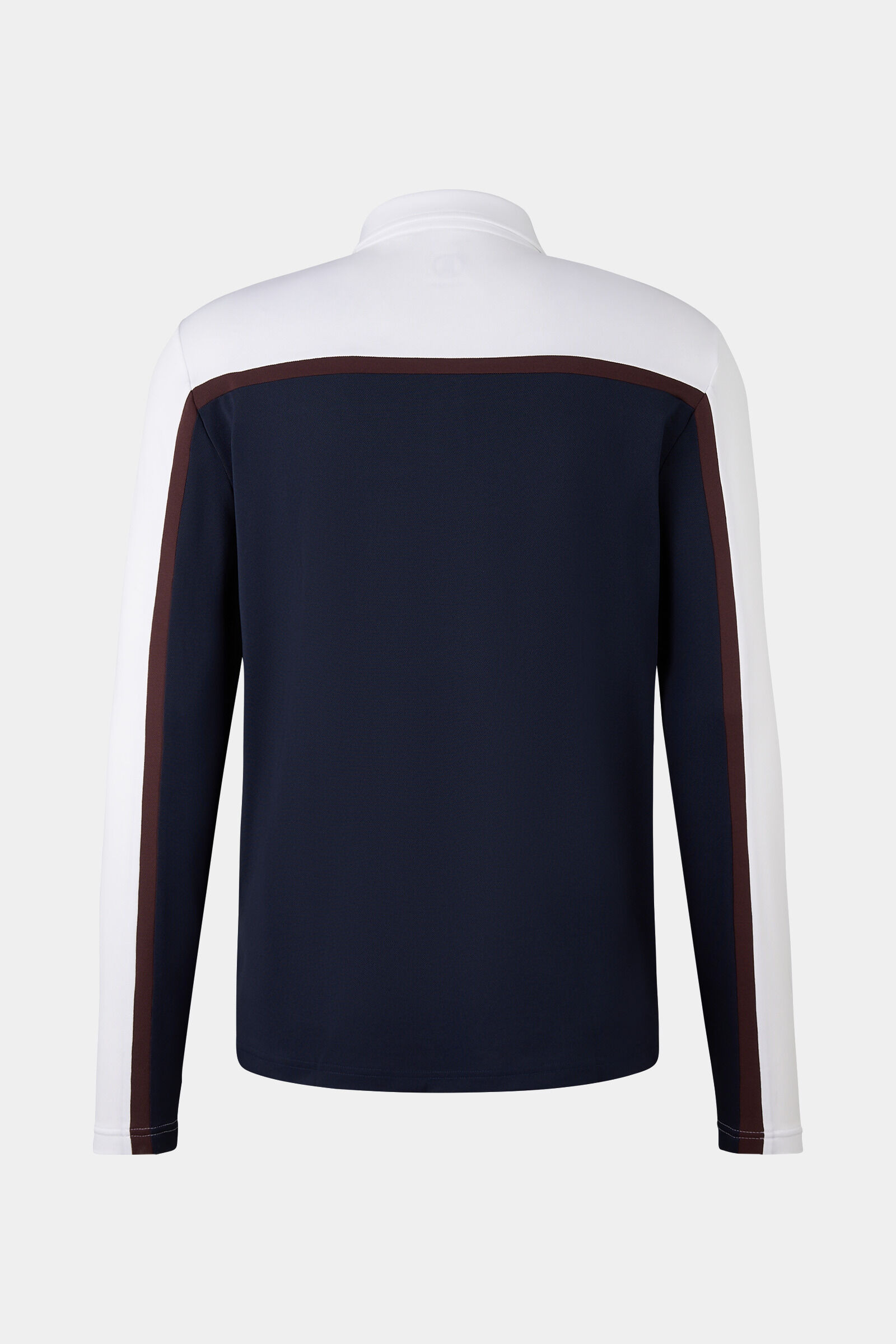 Gernot polo long-sleeved top in Navy blue/white - 2