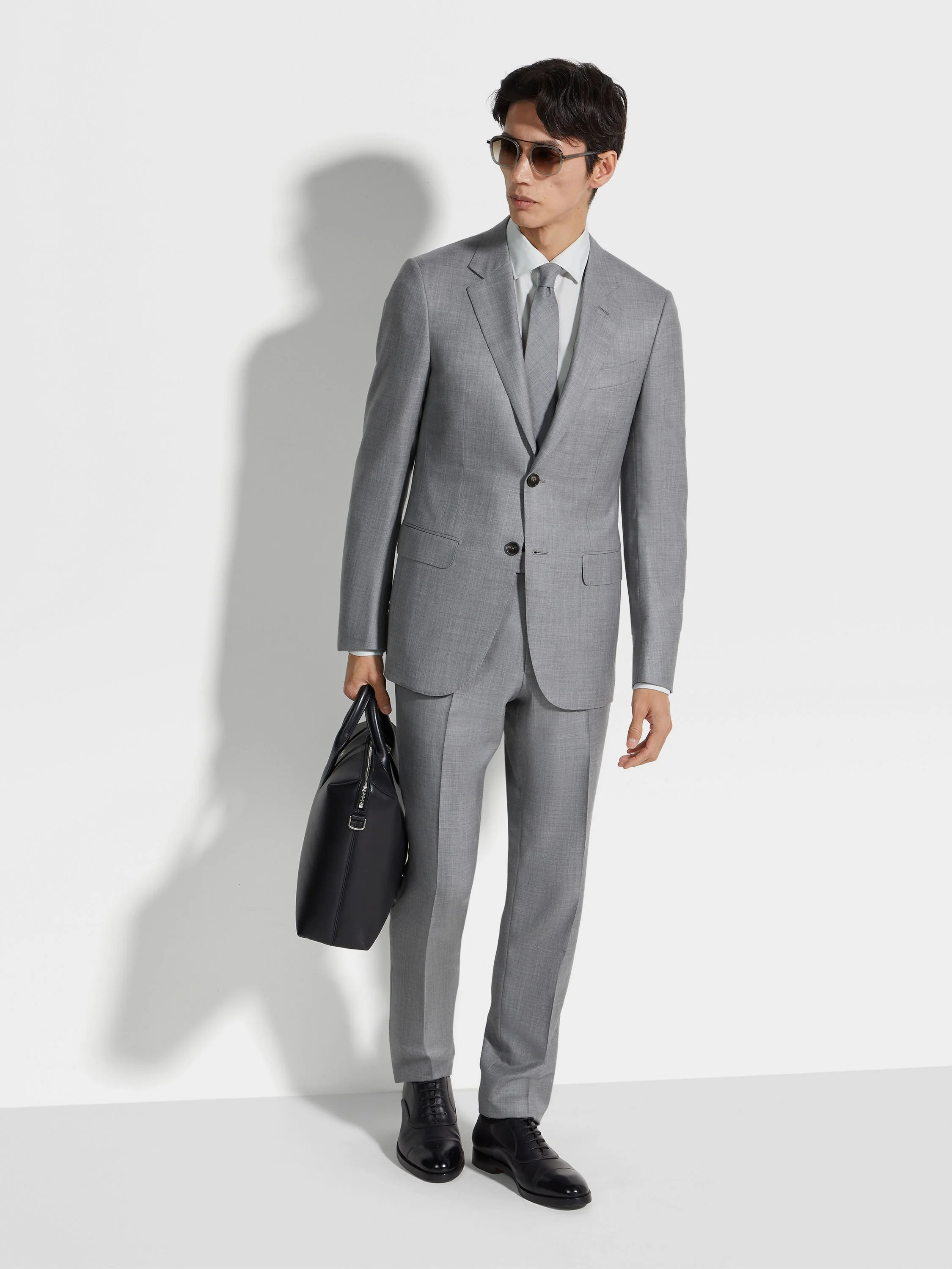 LIGHT GREY OASI CASHMERE SUIT - 1