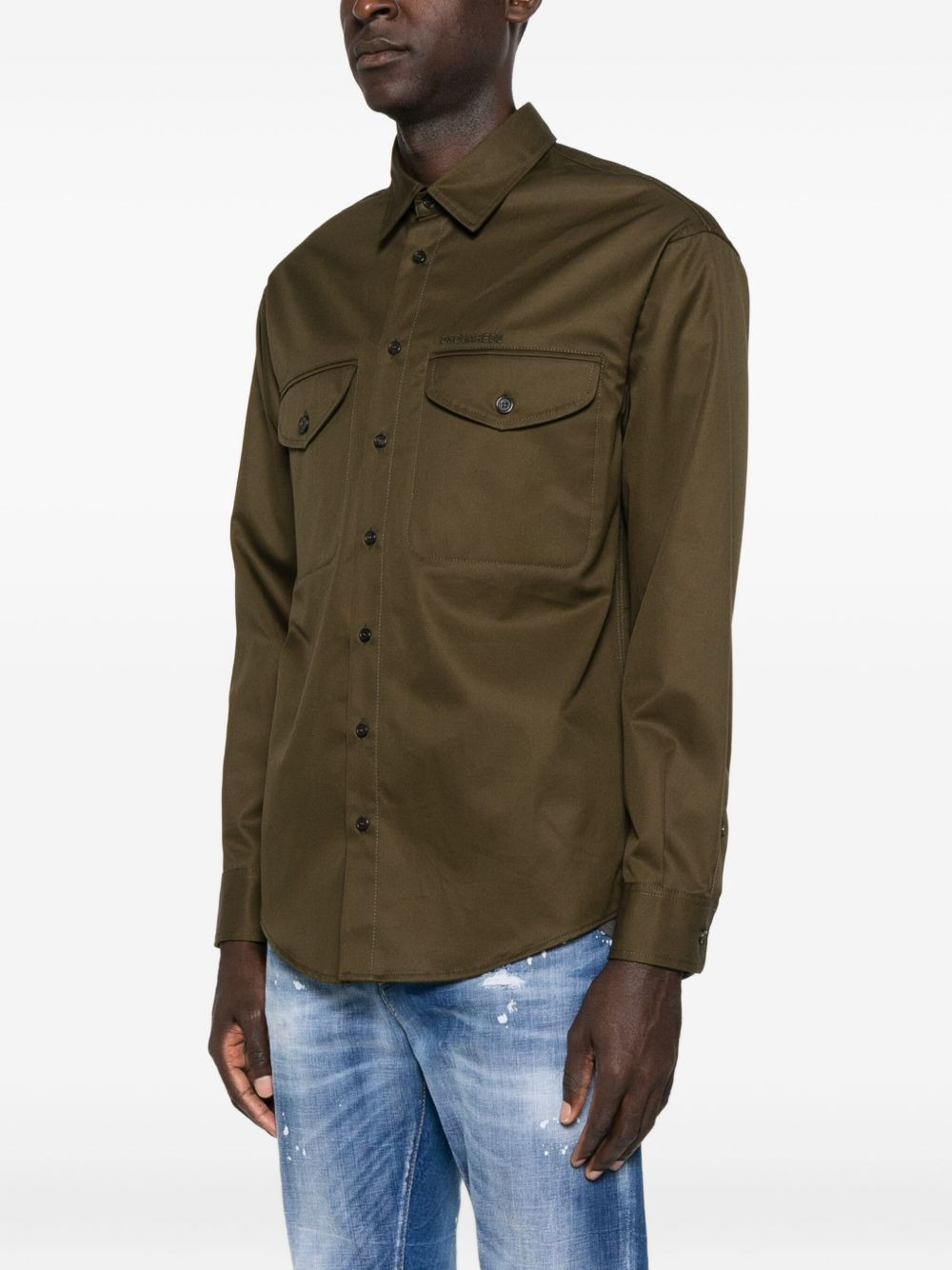 Utility double-pocket cotton shirt - 3