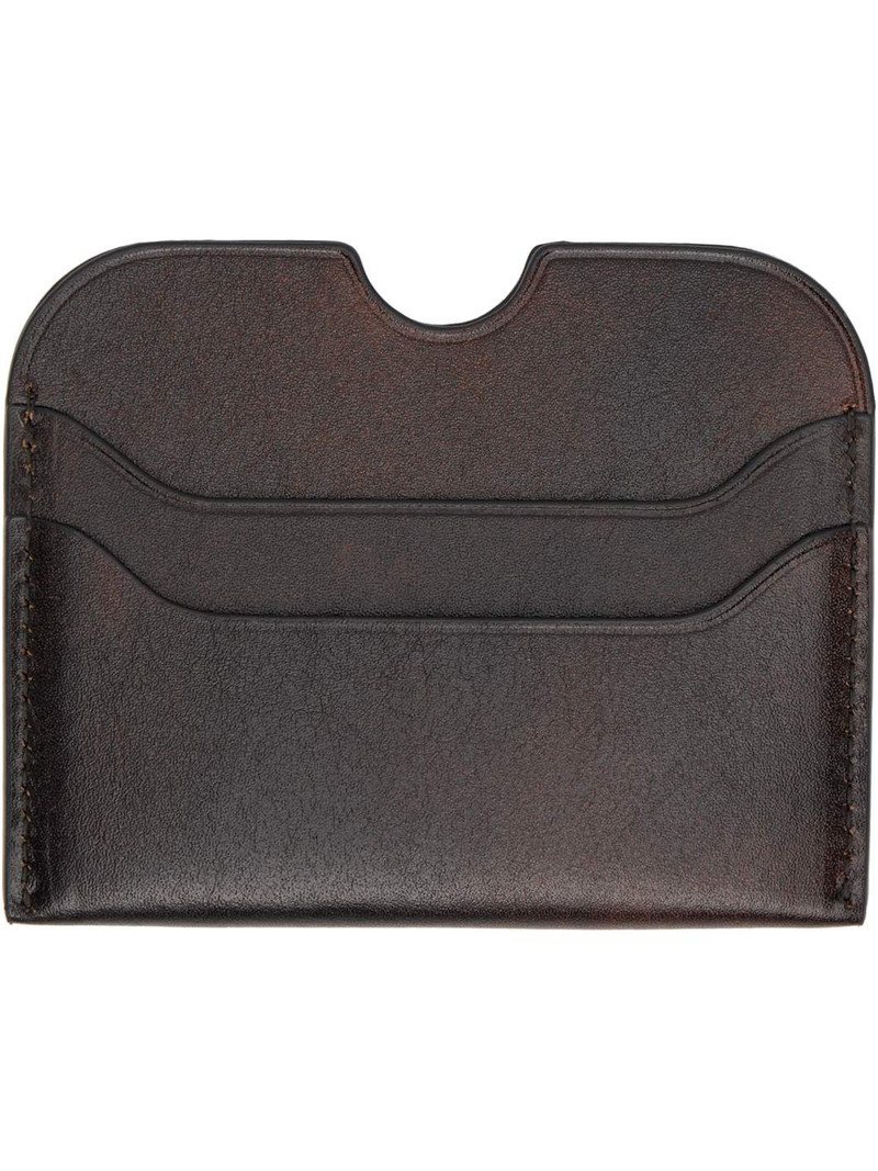 Acne Studios Brown Leather Card Holder outlook