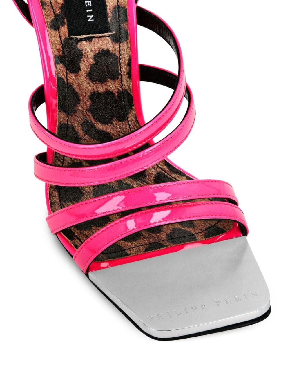 square-toe patent leather sandals - 4