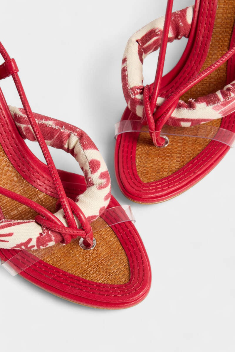 REBEL HIBISCUS HEELED SANDALS 4
