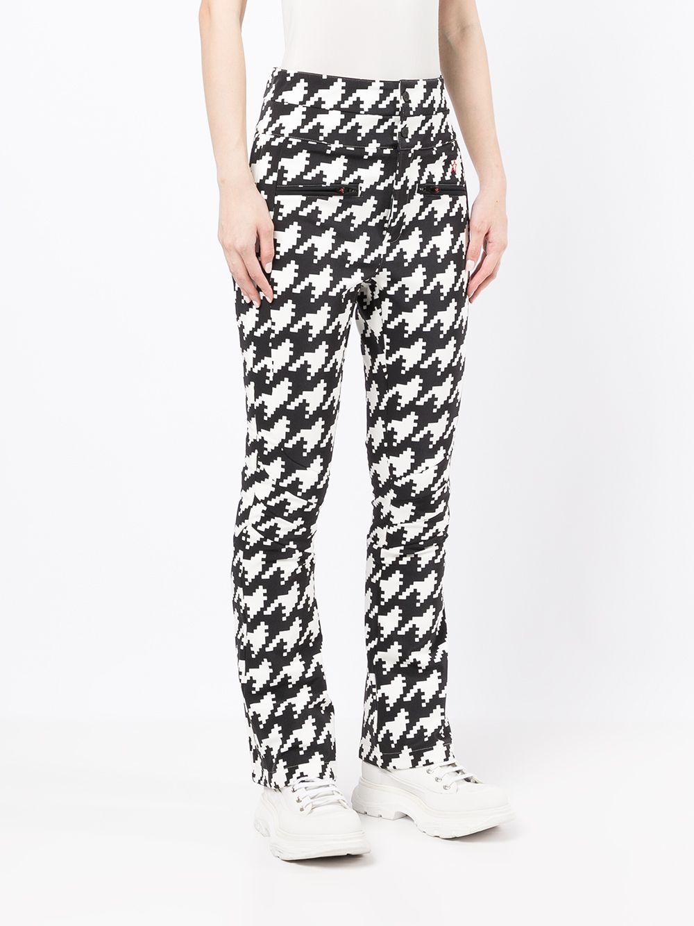 houndstooth flared trousers - 3