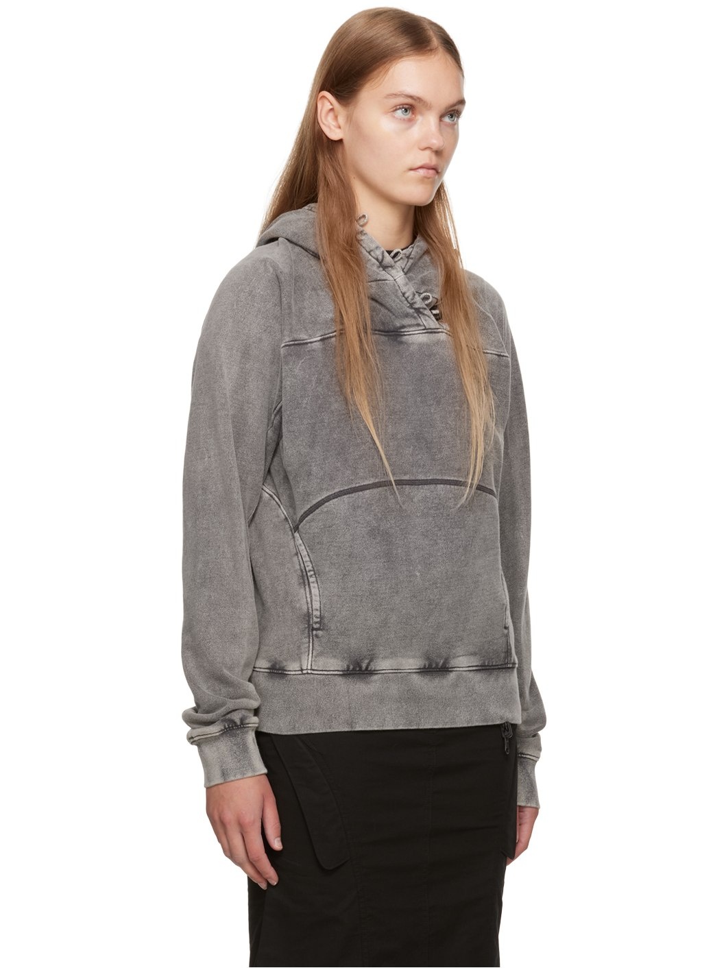 Gray Button Hoodie - 2