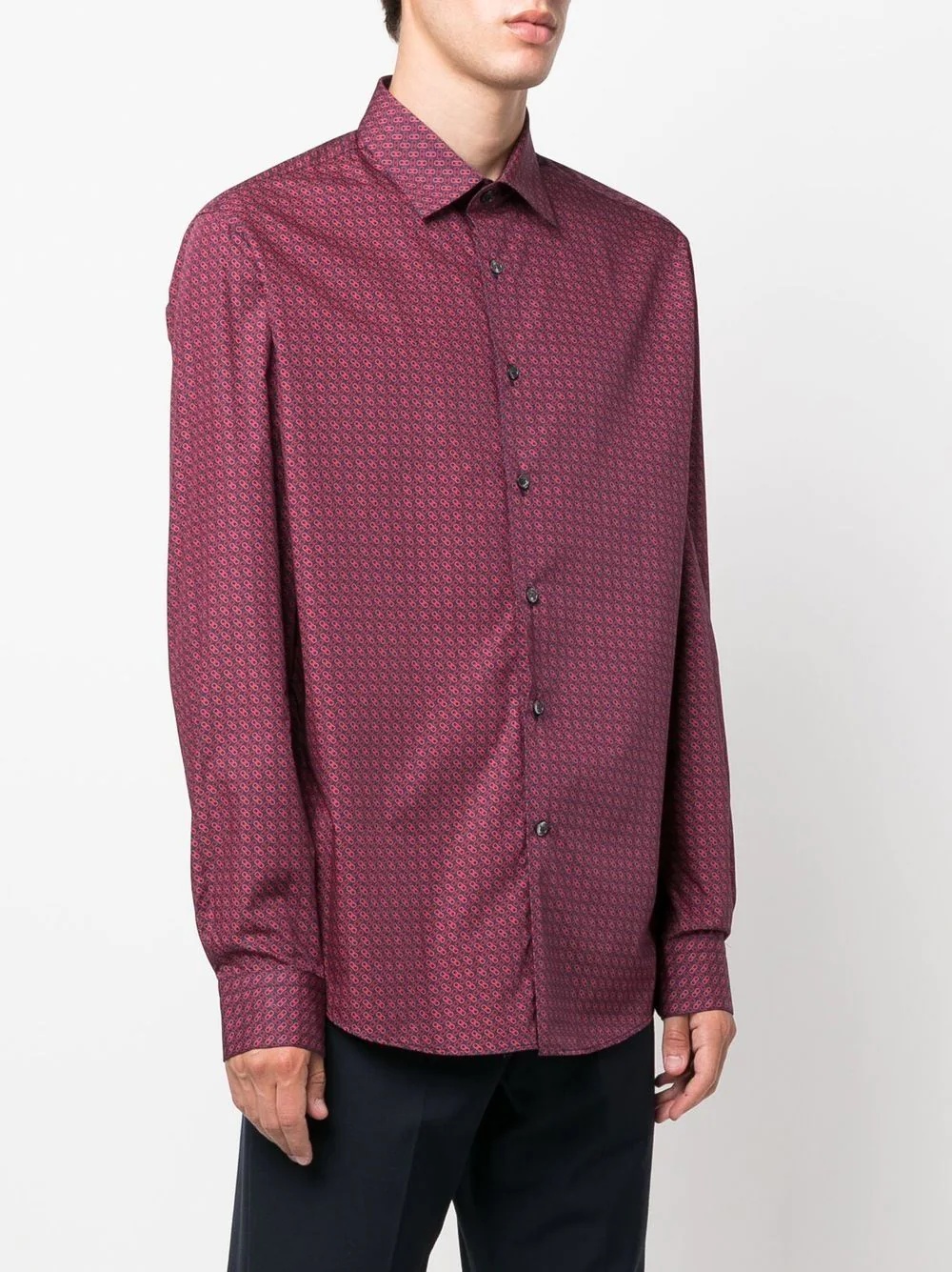 Gancini-print long-sleeved shirt - 3