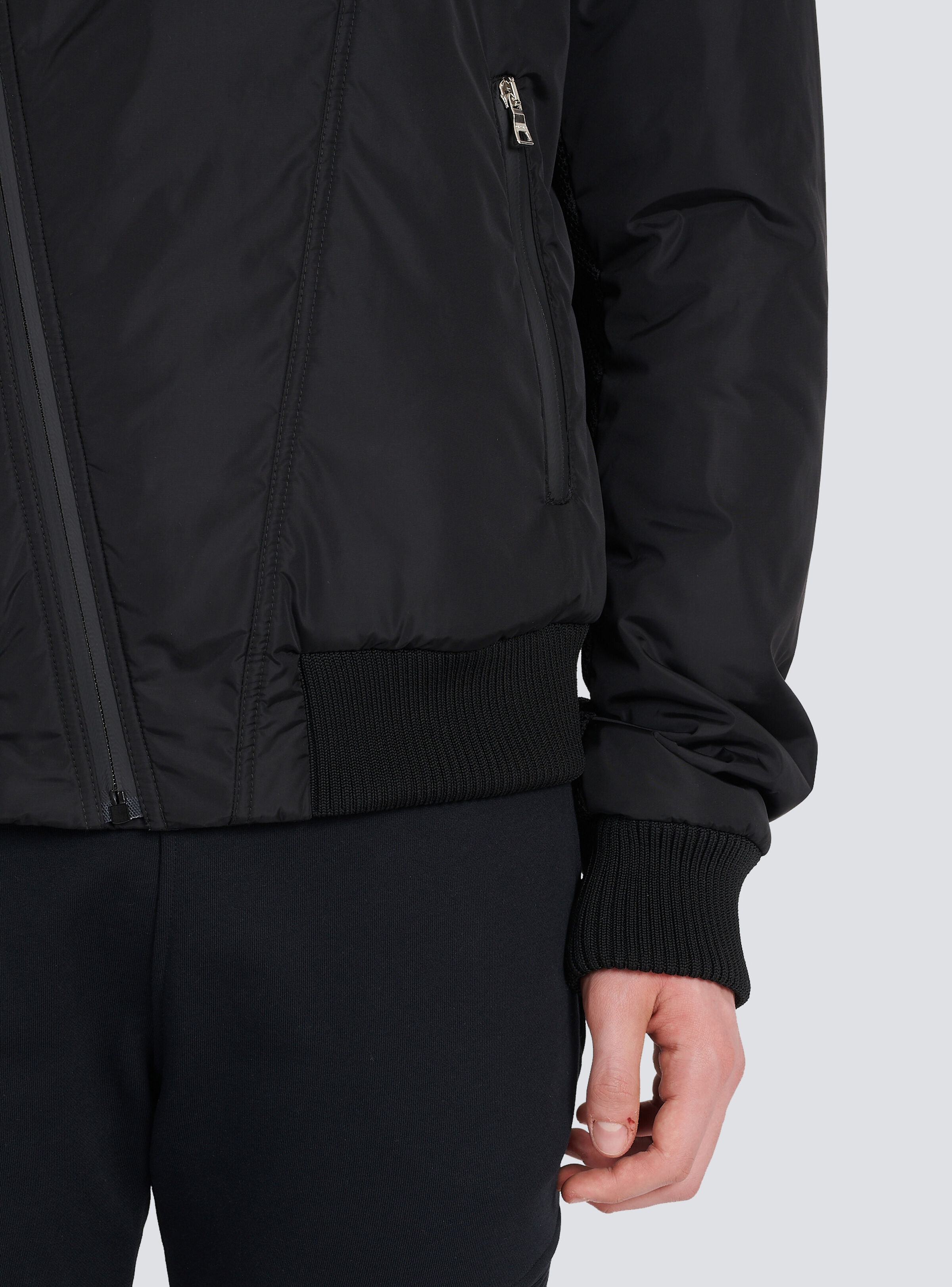 Zipped bomber jacket with nylon hood - 7
