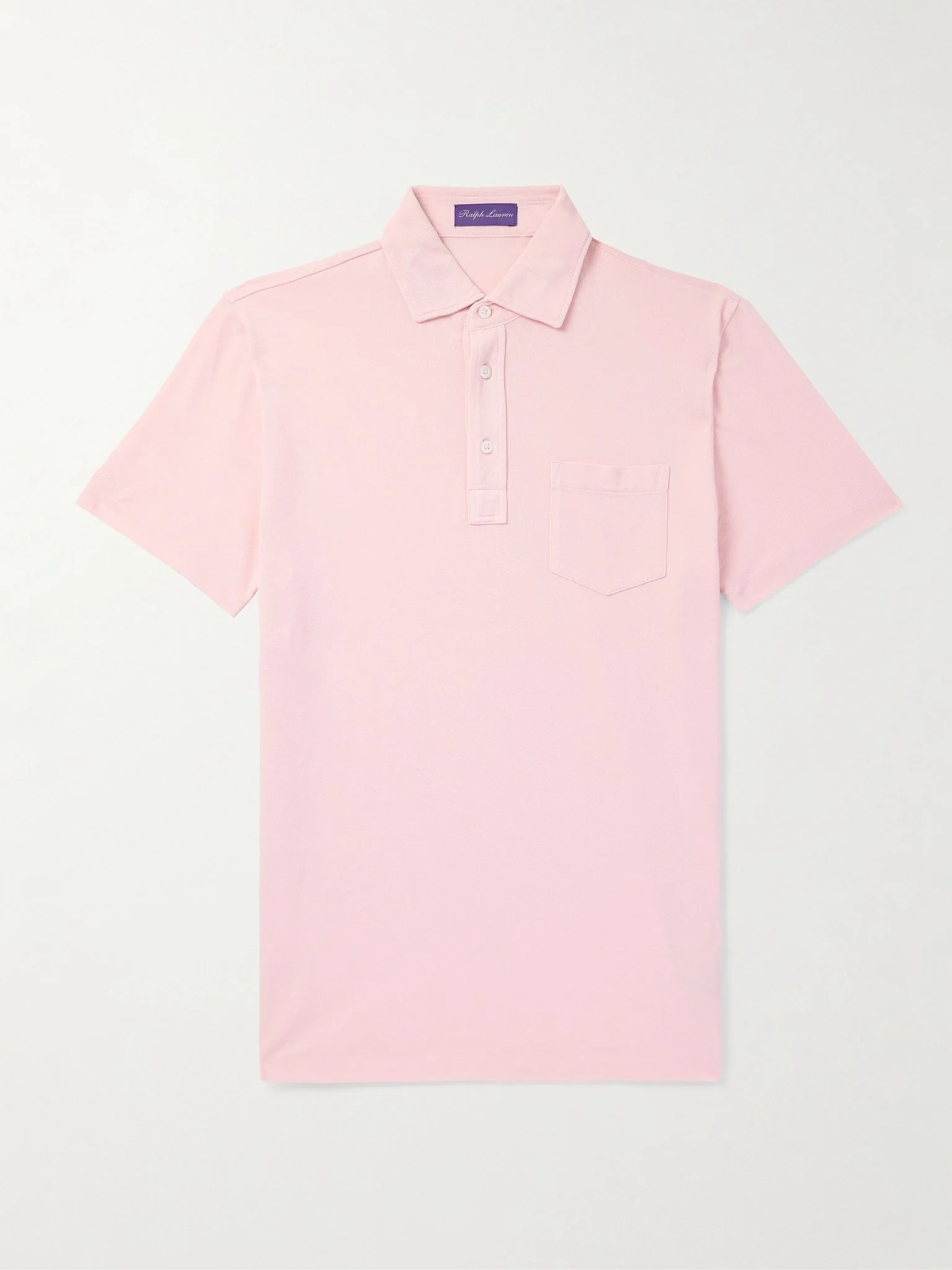Slim-Fit Logo-Embroidered Cotton-Piqué Polo Shirt Pink - 1