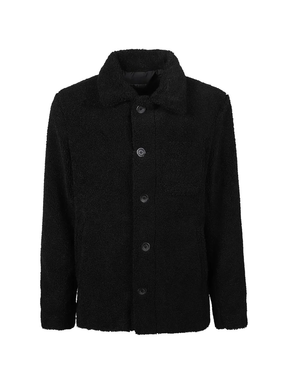 bouclé-texture button-up jacket - 1
