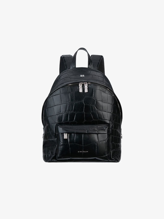 DOUBLE U BACKPACK IN CROCODILE EFFECT LEATHER - 1