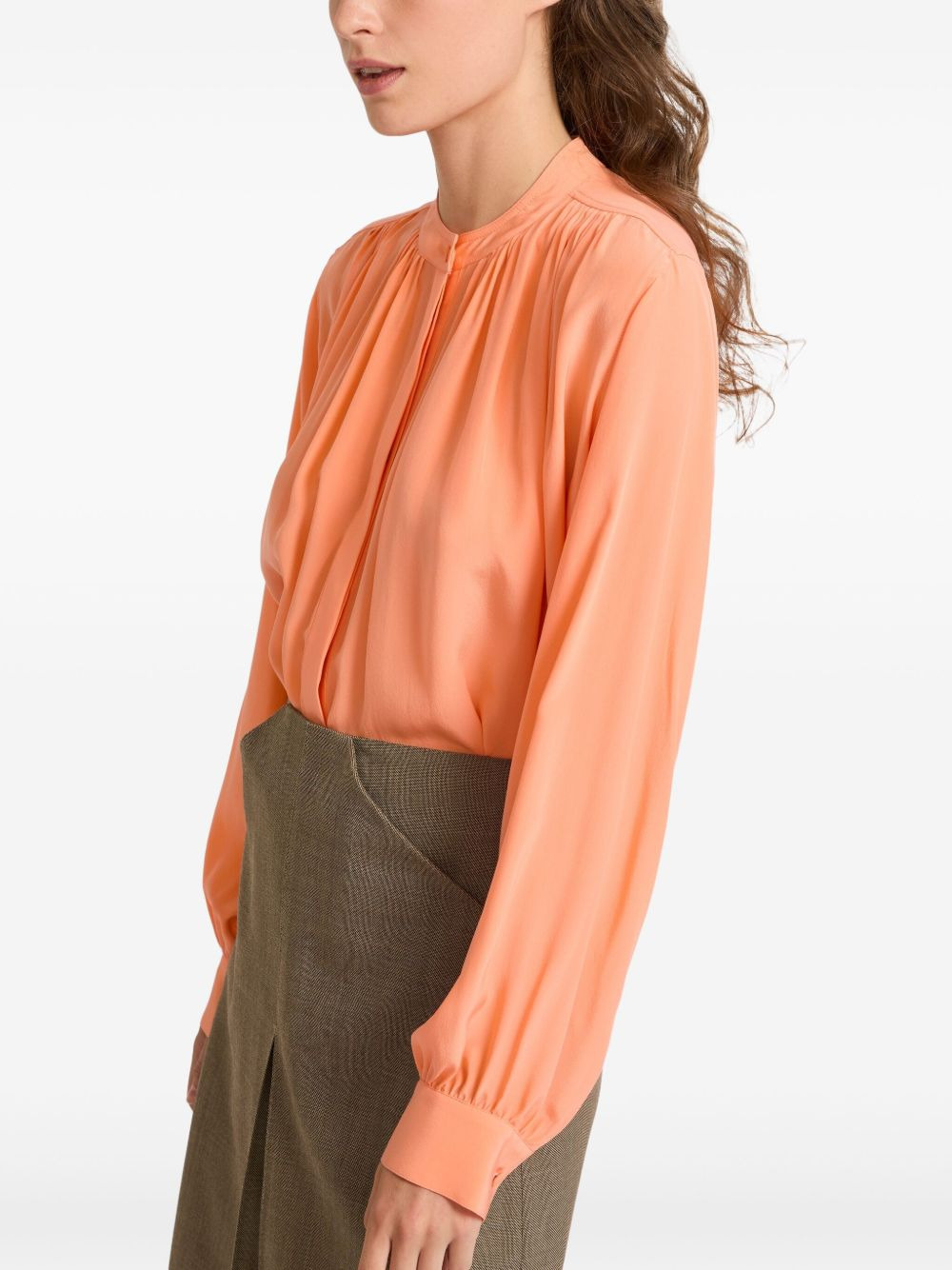 pleated silk shirt - 3