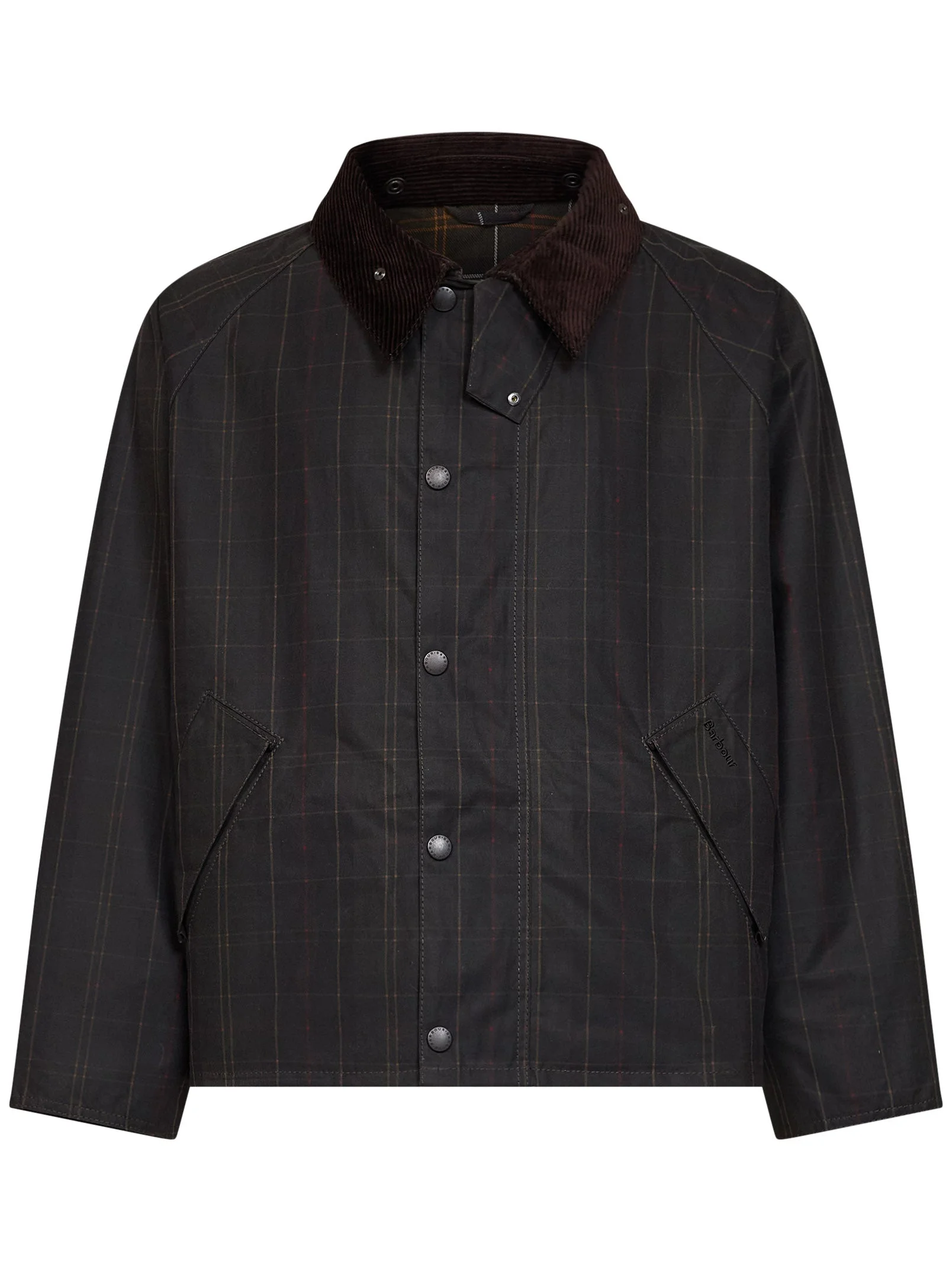 Green tartan Transport waxed jacket - 1