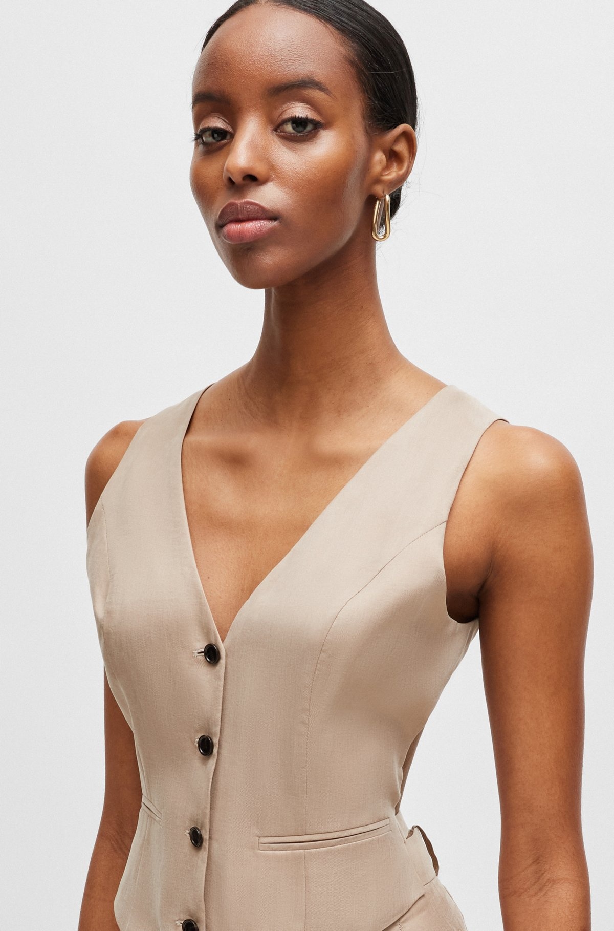 SLIM-FIT WAISTCOAT WITH CUT-OUT BACK - 5