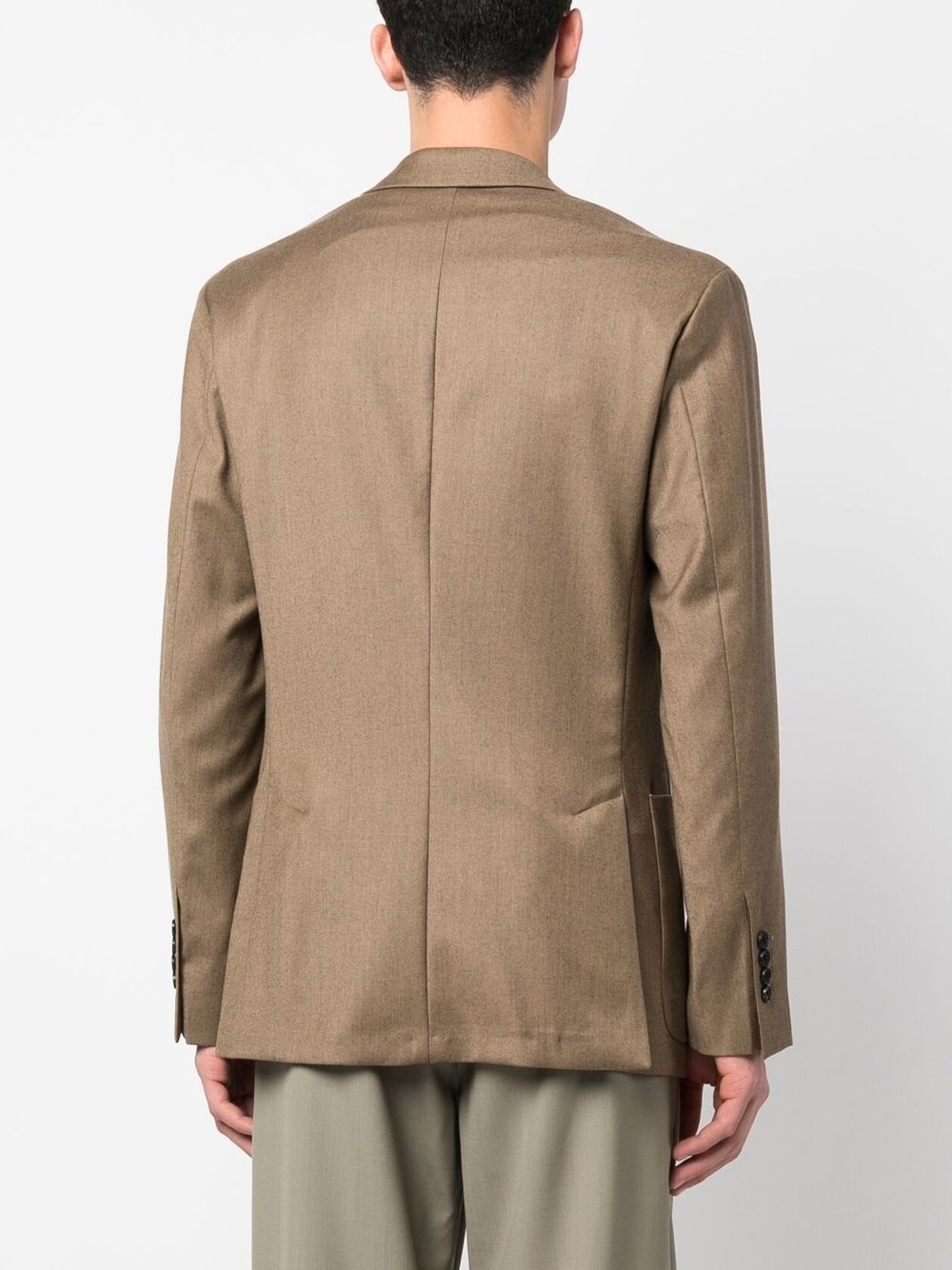 single-breasted wool-cashmere blazer - 4