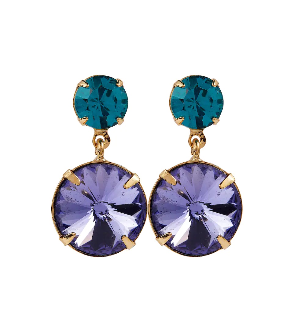 Lyla crystal-embellished earrings - 1