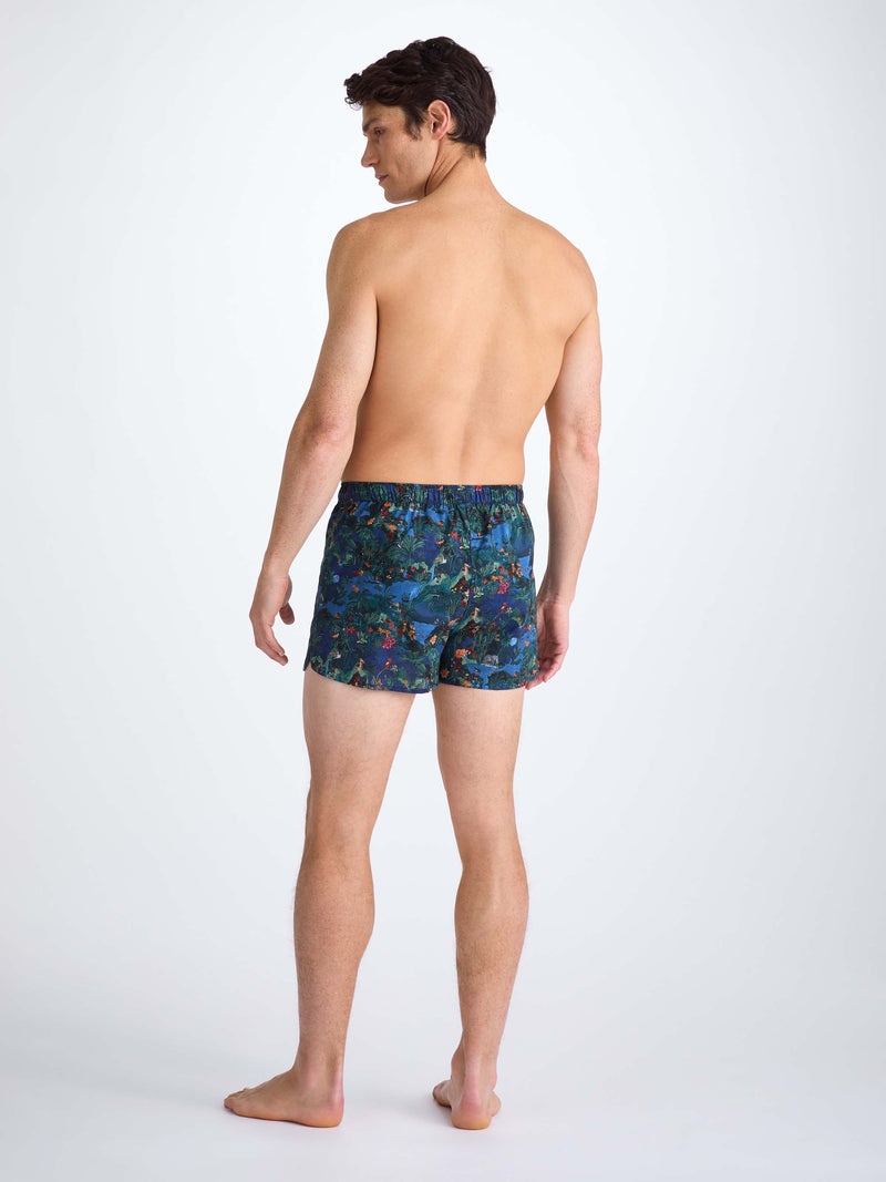 Men's Modern Fit Boxers Cotton Batiste Multi Midnight Jungle Print - 4