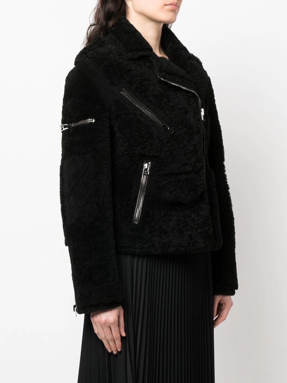 shearling zipped jacket - 3