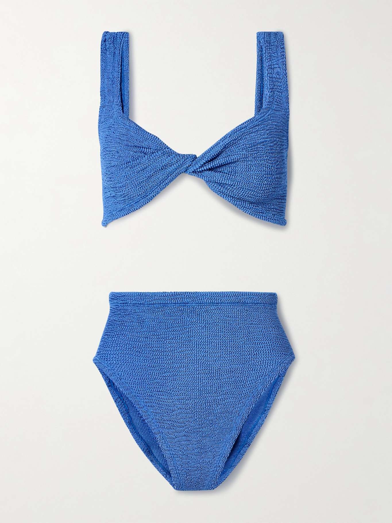 + NET SUSTAIN Jamie twist-front seersucker bikini Blue - 1