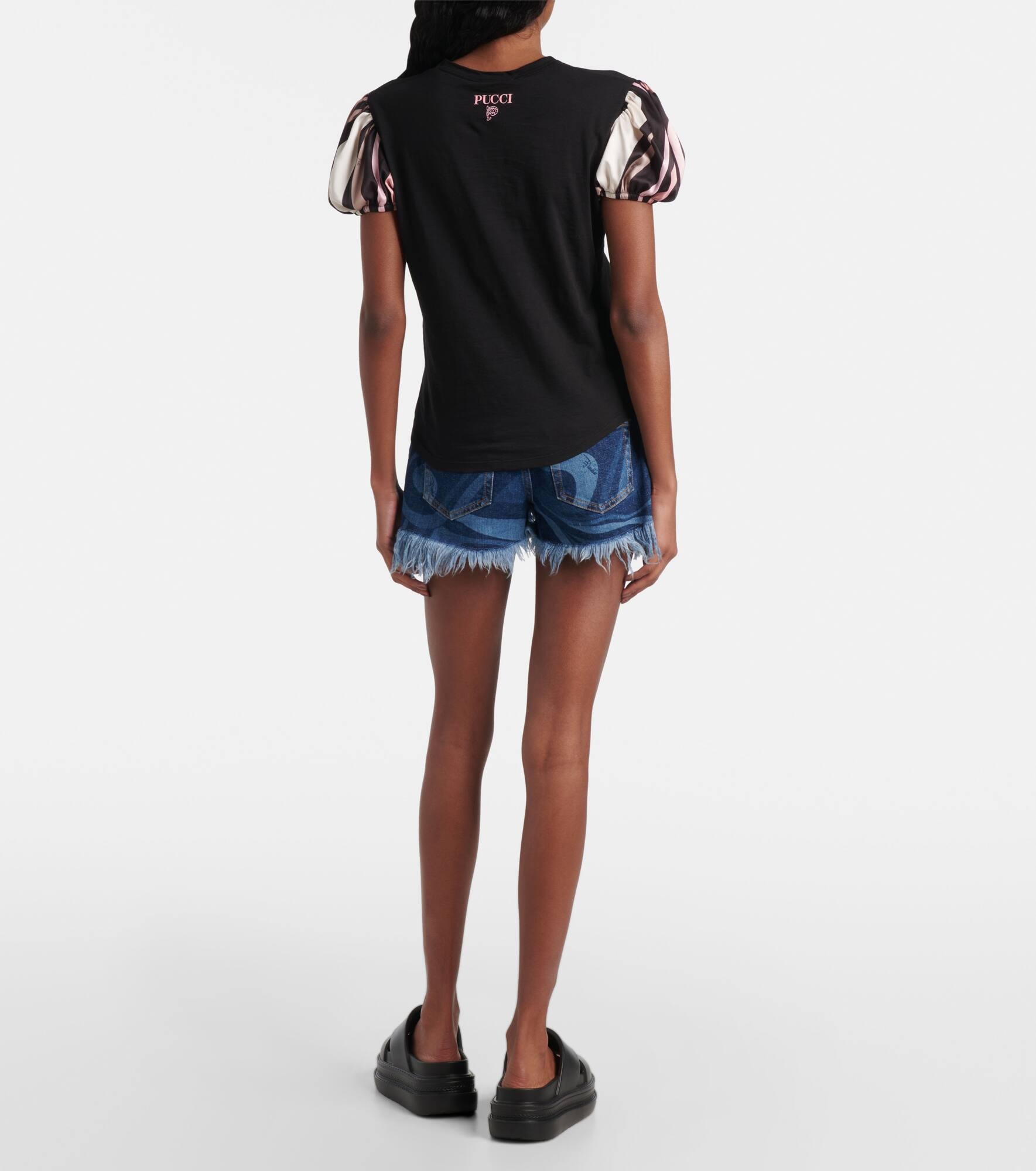 Iride satin-trimmed cotton top - 3