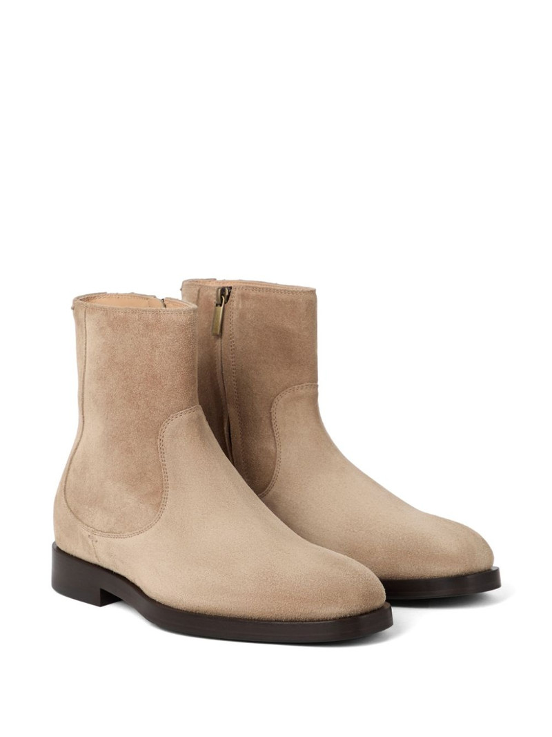 Brunello Cucinelli zip leather boots outlook