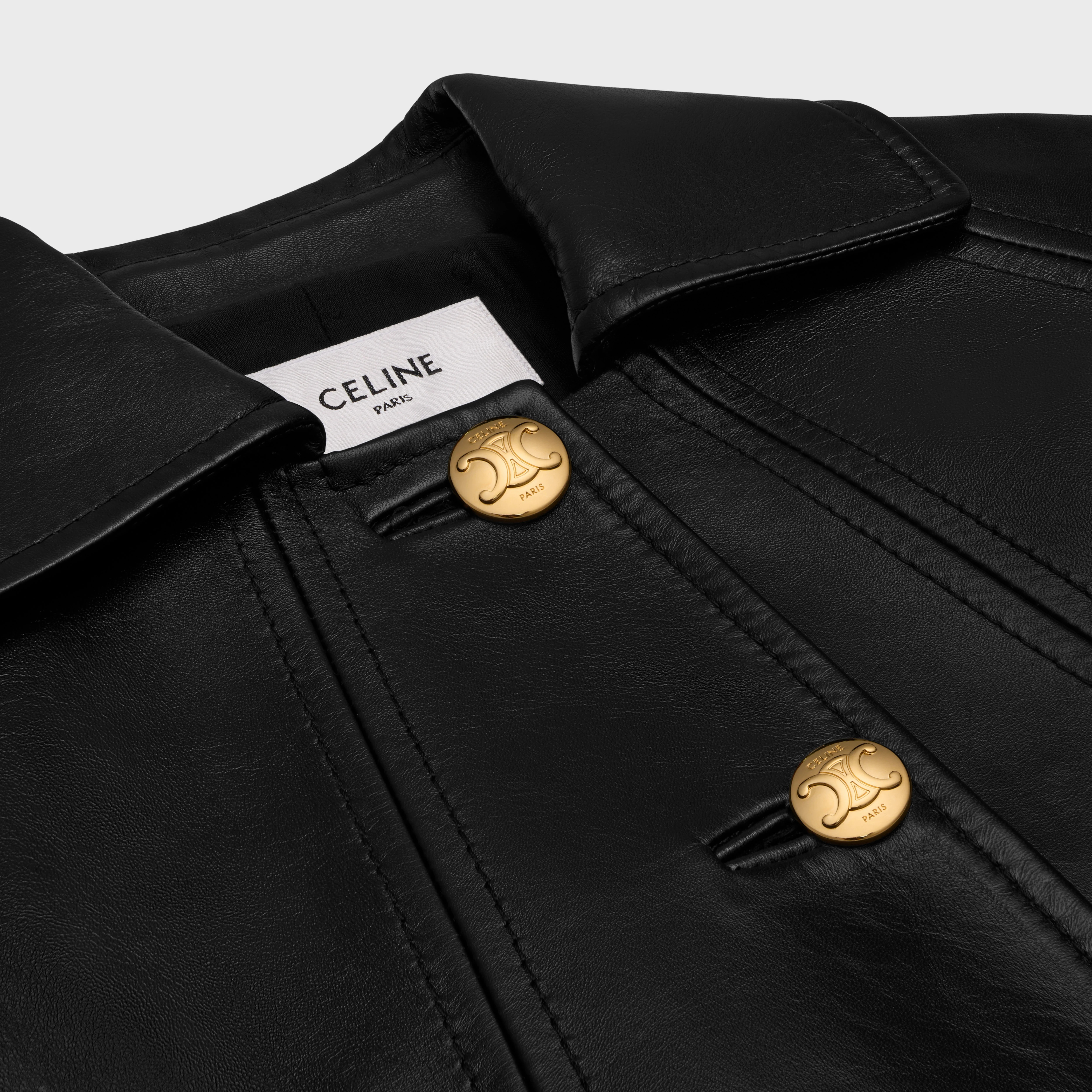 coat with Claudine collar in soft lambskin - 3