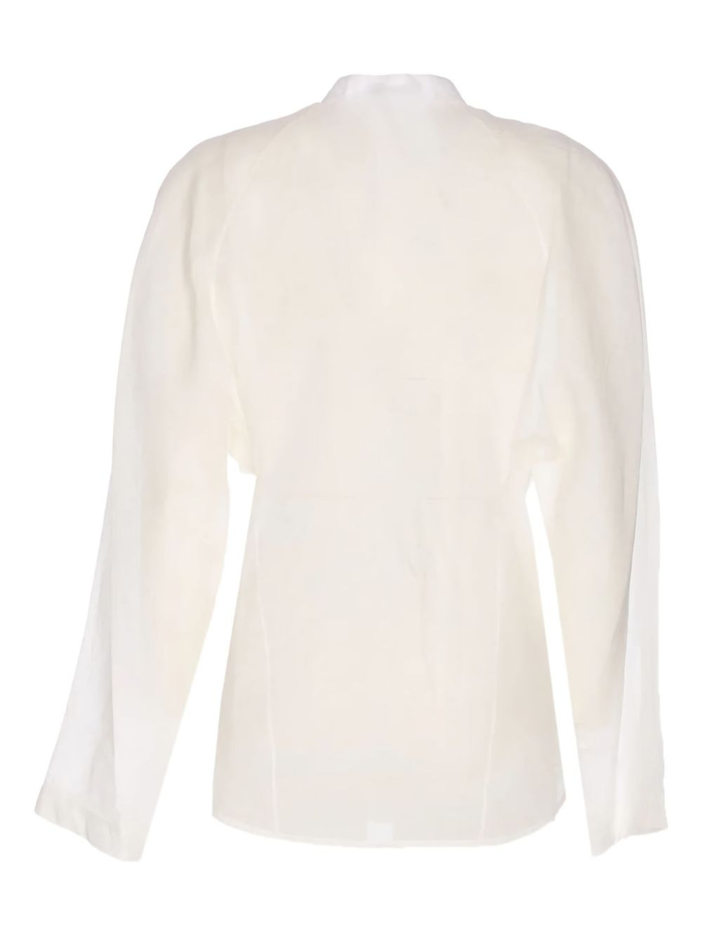 round-hem mandarin-collar blouse - 2