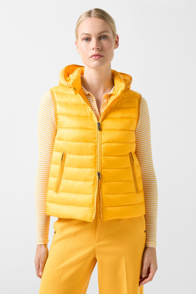 Tayra Lightweight down vest in Mustard yellow 2