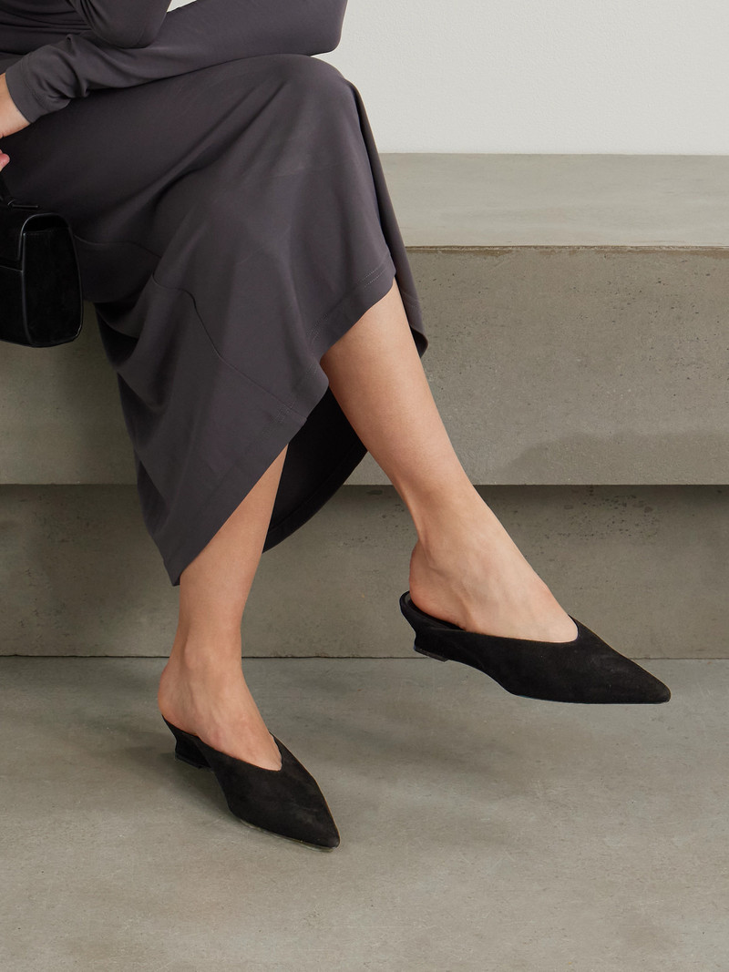 LE MONDE BÉRYL Suede Wedge Mules outlook