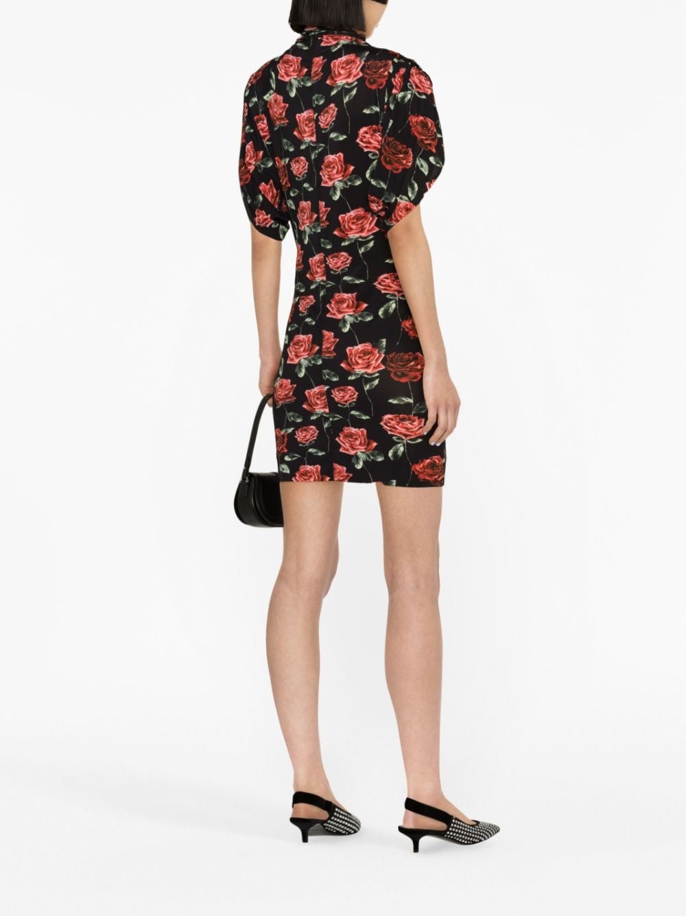 floral-print mock-neck minidress - 4