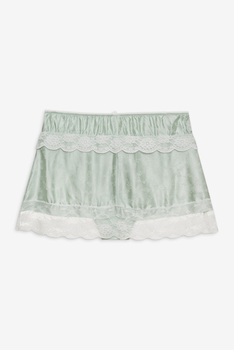 For Love & Lemons Mint Twist Jacquard Mini Skirt outlook