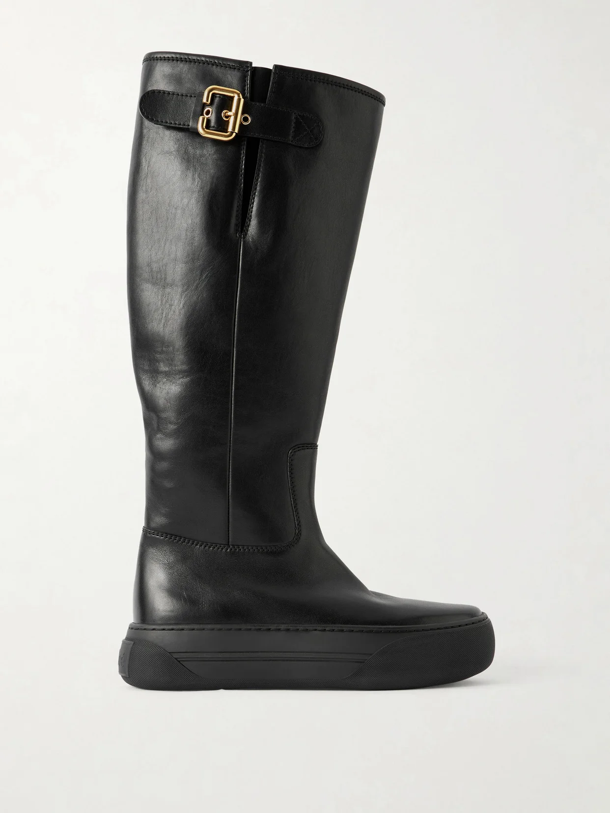 Delia Leather Knee Boots - 1