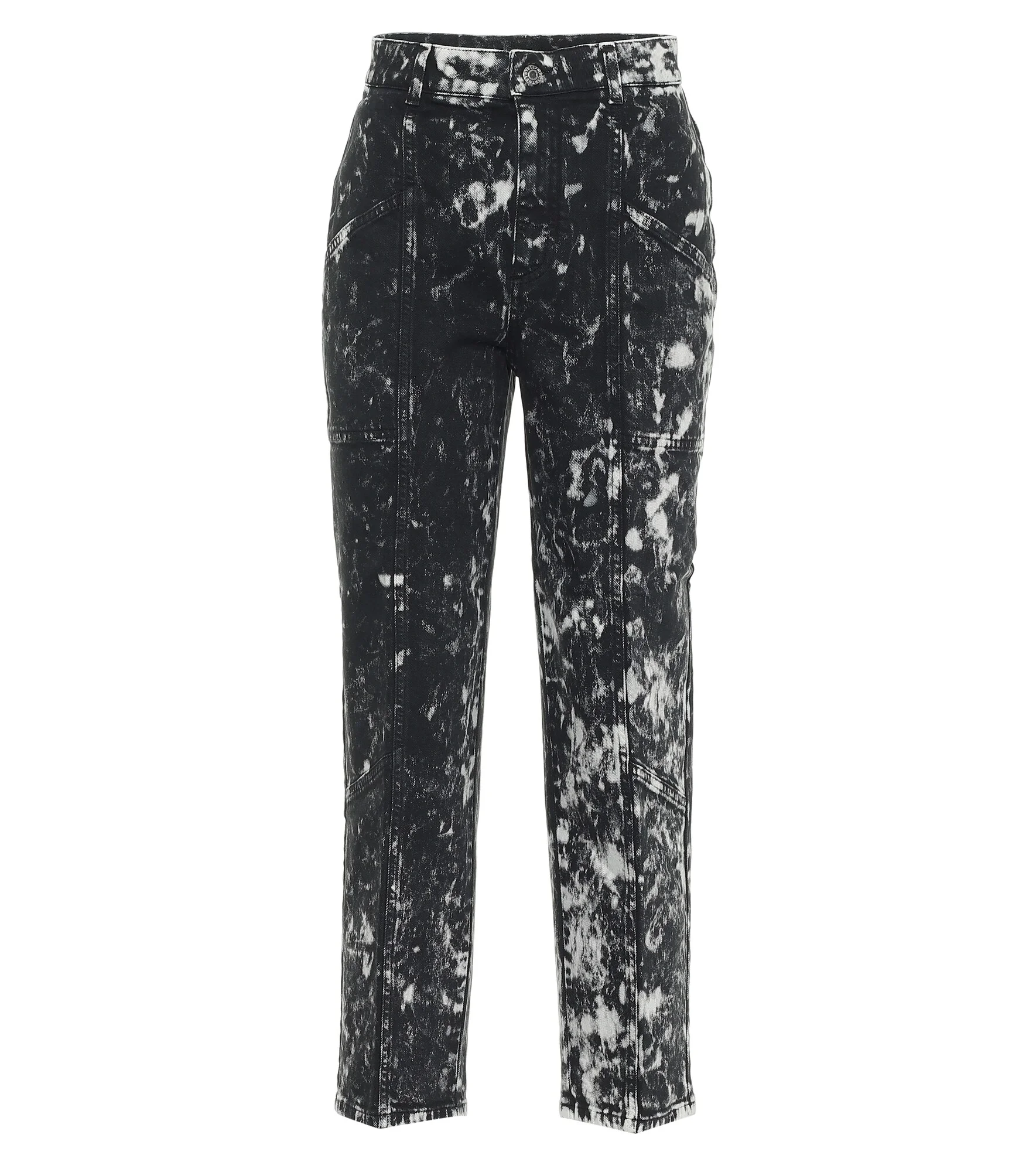 Galaxy printed high-rise cropped jeans - 1