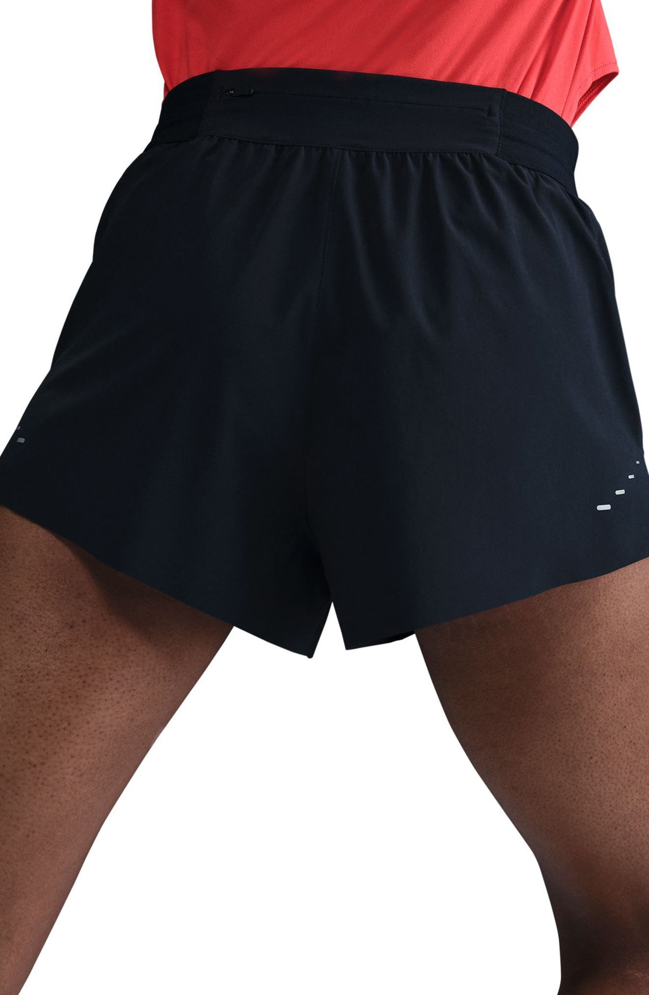 Nike Swift Dri-FIT Mid-Rise Brief-Lined Running Shorts in 010 Black/reflective Silv at Nordstrom - 3