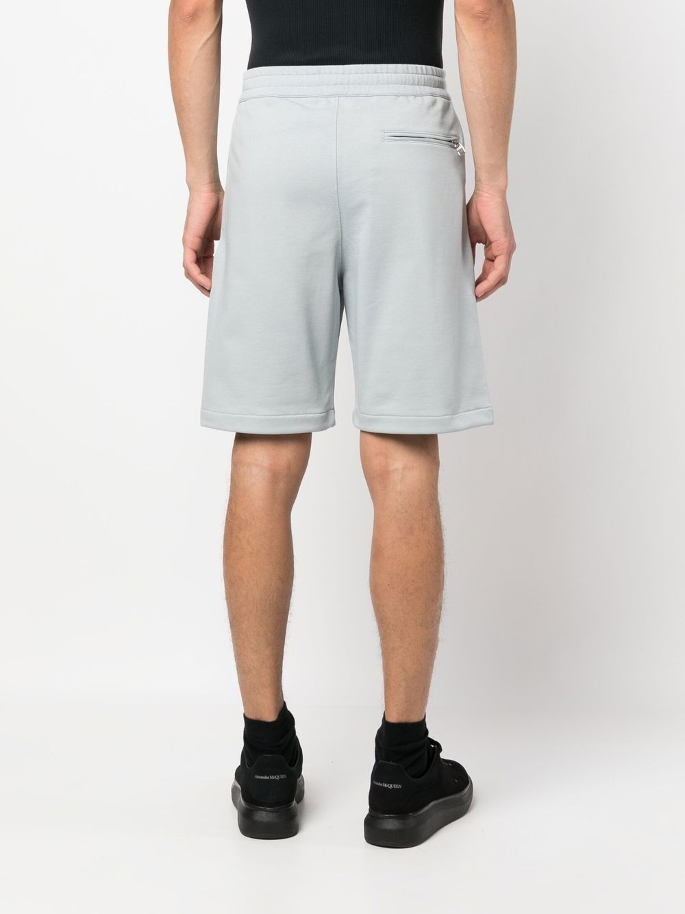 logo-print cotton track shorts - 4